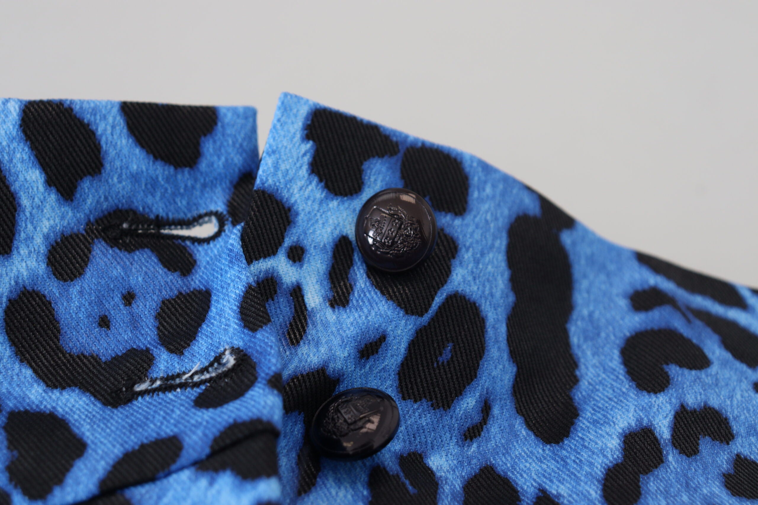 Blue Leopard Print High Waist Pants - ventzia