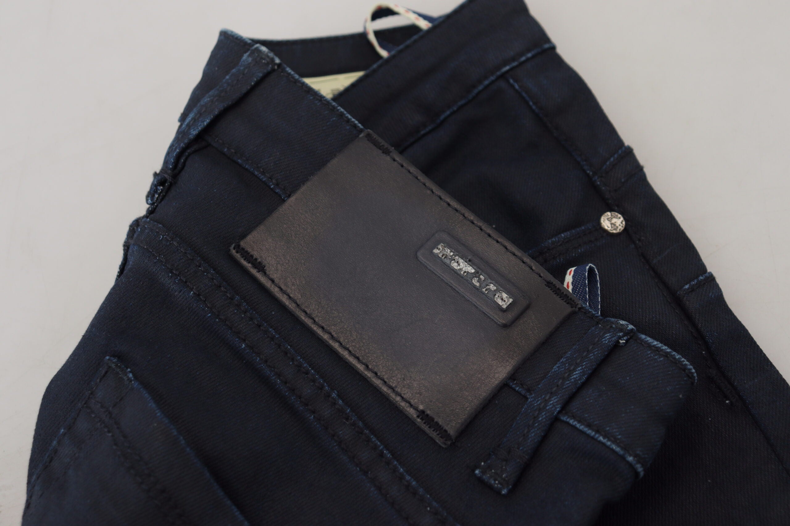 Blue Cotton Low Waist Slim Fit Women Casual Denim Jeans - ventzia