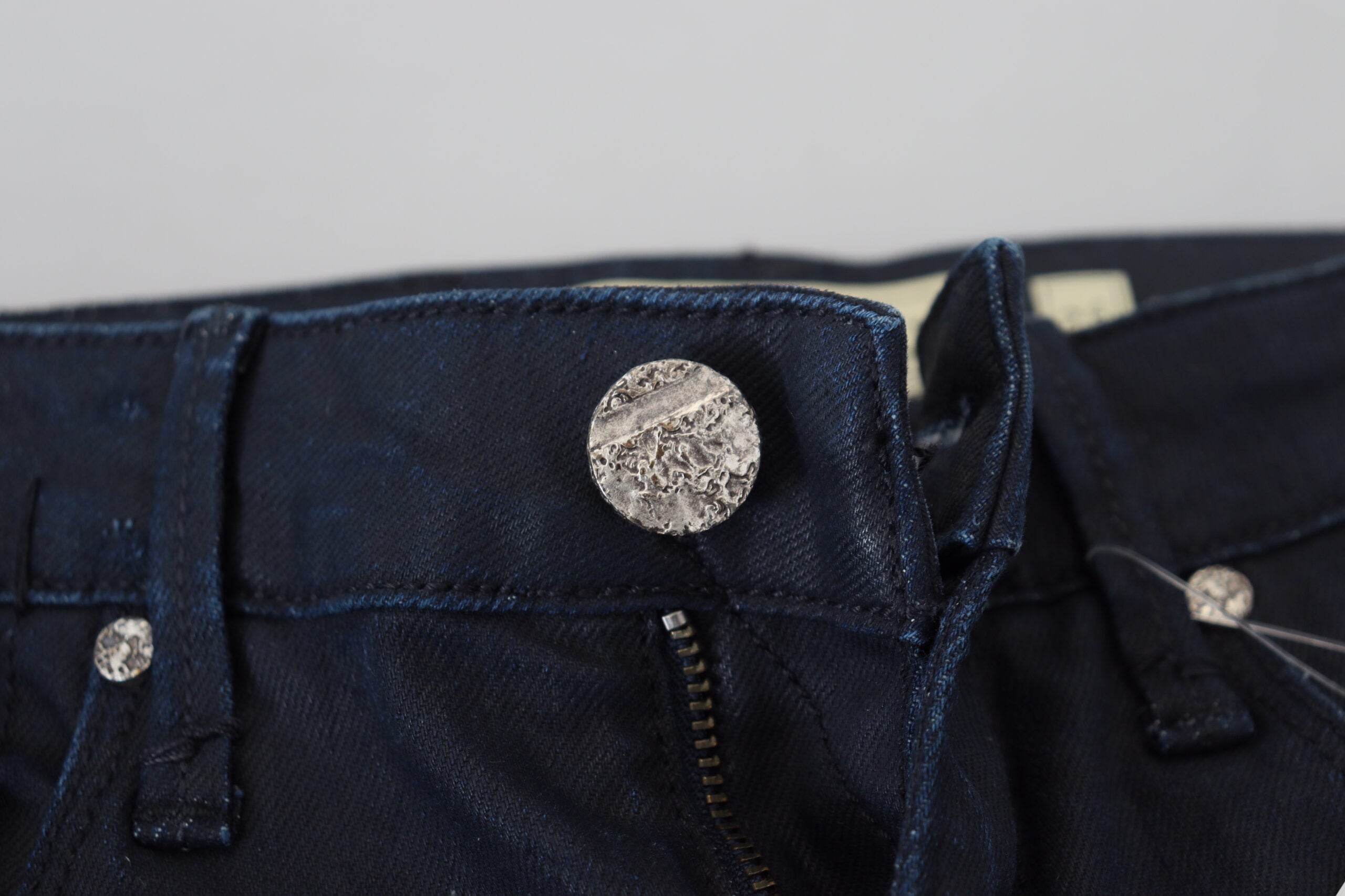 Blue Cotton Skinny Low Waist Women Casual Denim Jeans - ventzia