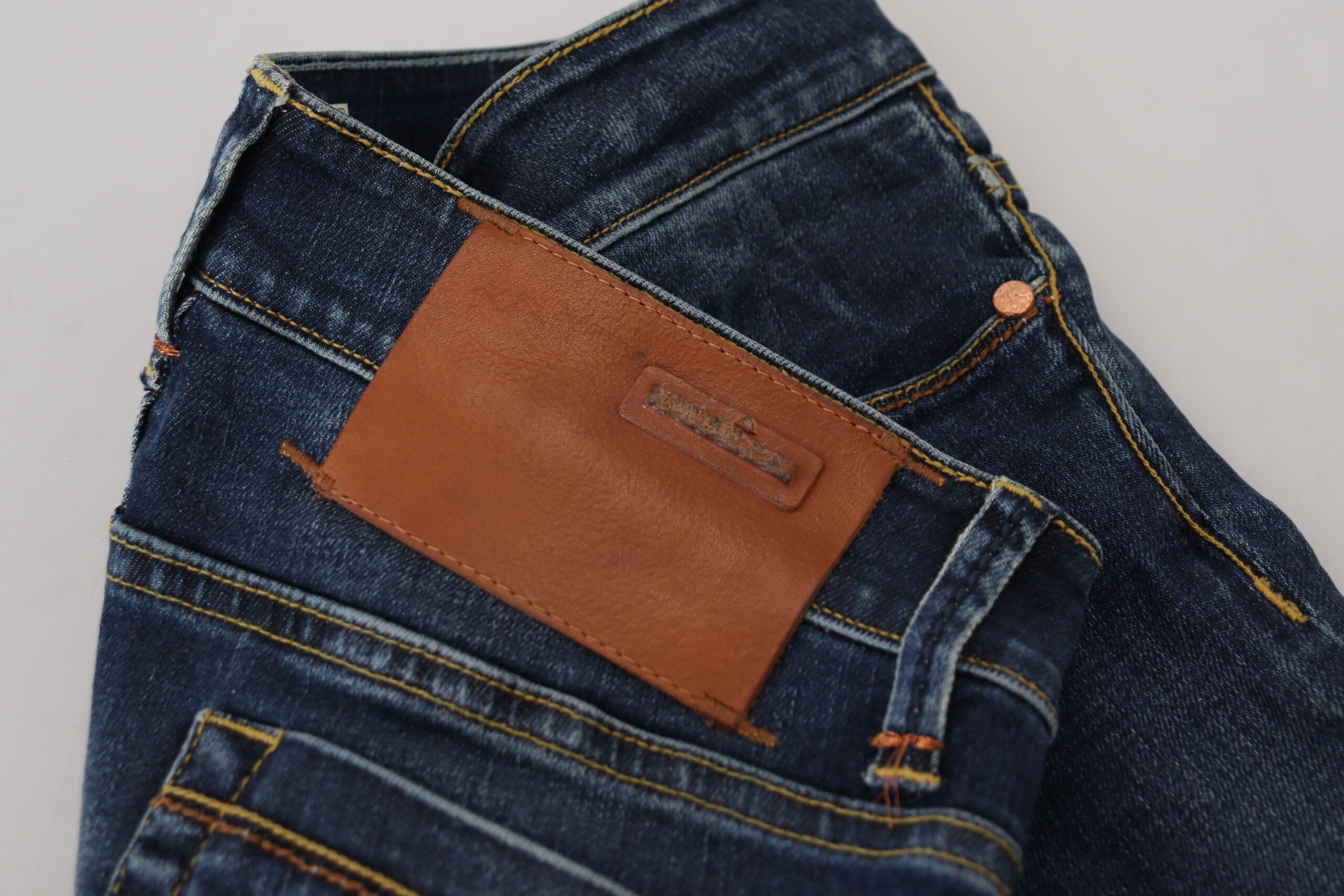 Blue Cotton Low Waist Skinny Women Casual Jeans - ventzia