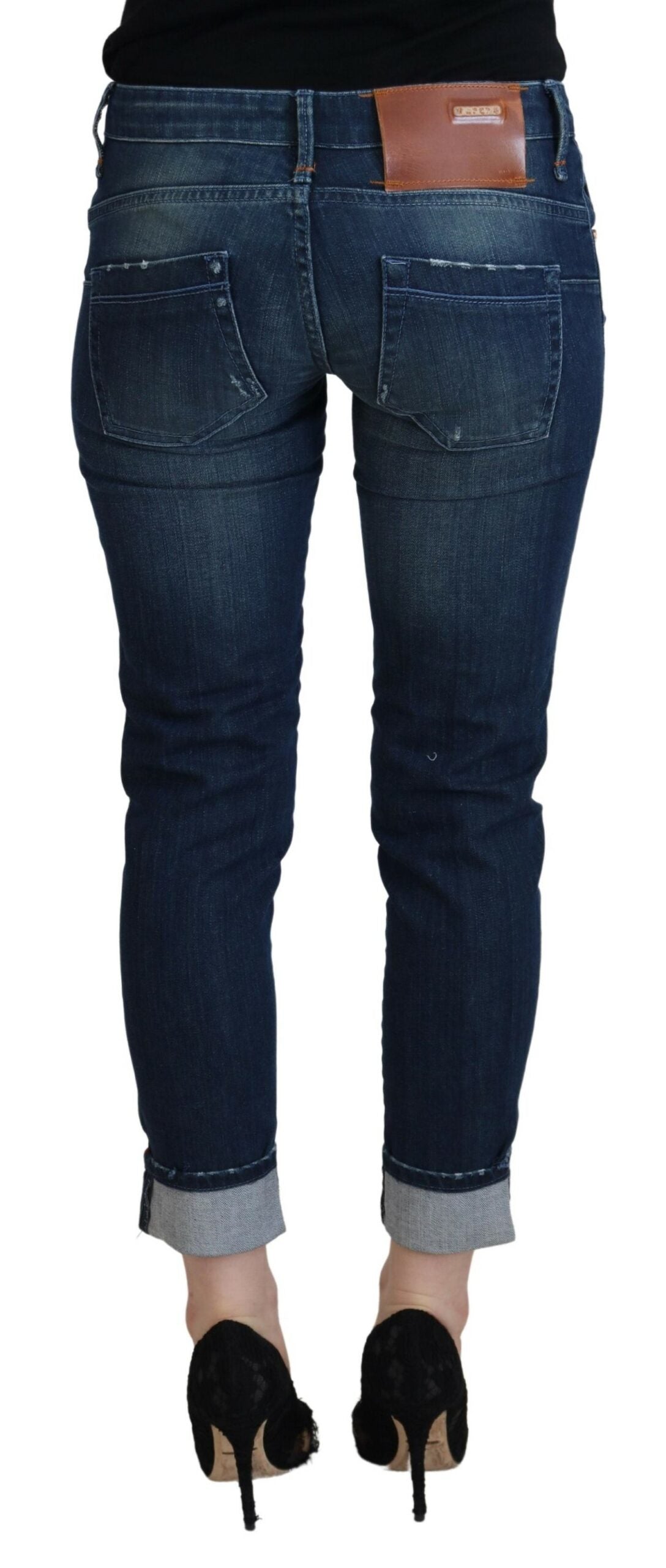 Blue Cotton Slim Fit Women Casual Denim Jeans - ventzia
