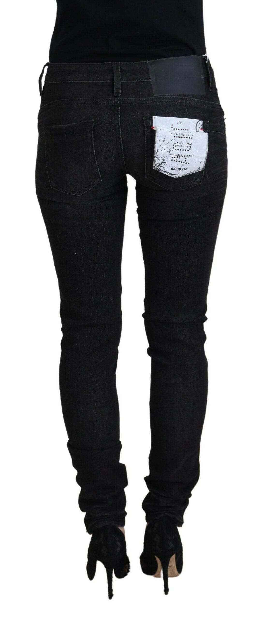 Black Cotton Slim Fit Women Casual Denim Jeans - ventzia