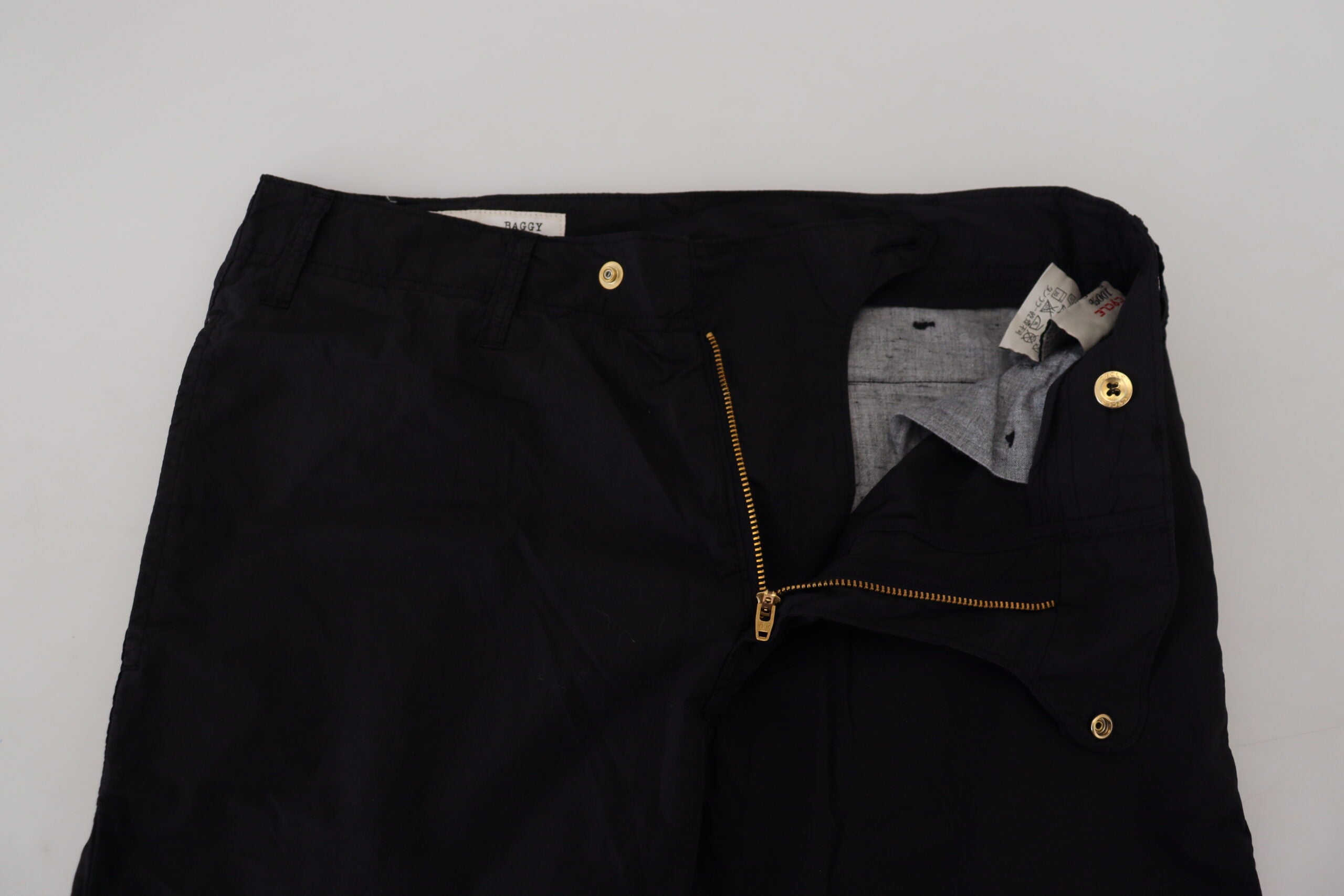 Black Cotton Baggy High Waist Women Pants - ventzia