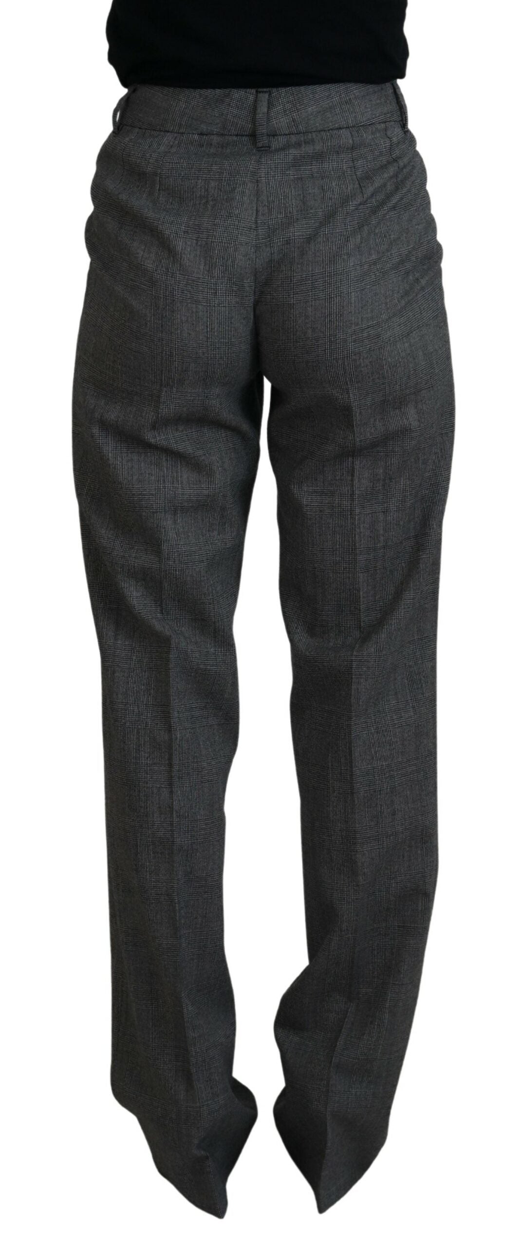 Gray High Waist Women Wool Pants - ventzia