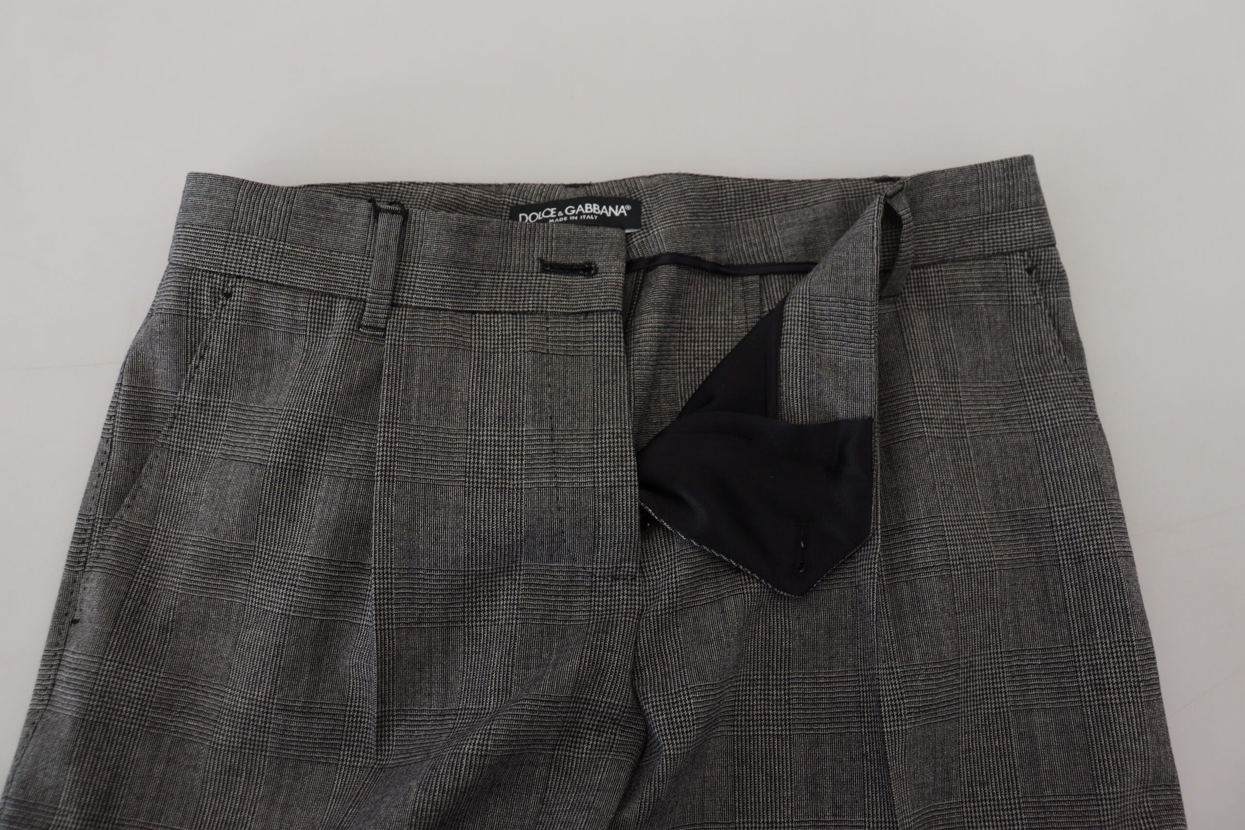 Gray High Waist Women Wool Pants - ventzia