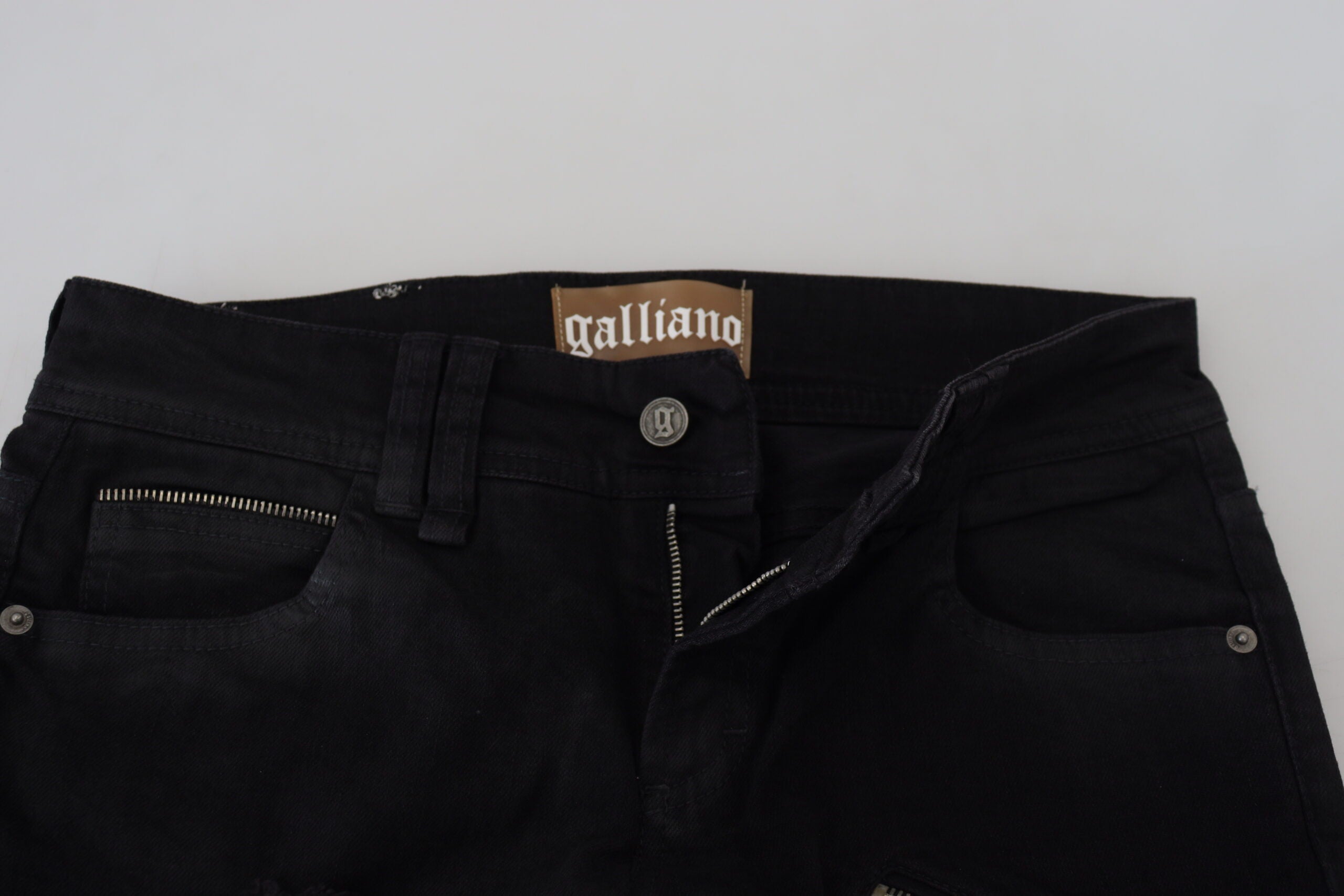 Black Cotton Mid Waist Skinny Slim Fit Denim Jeans - ventzia