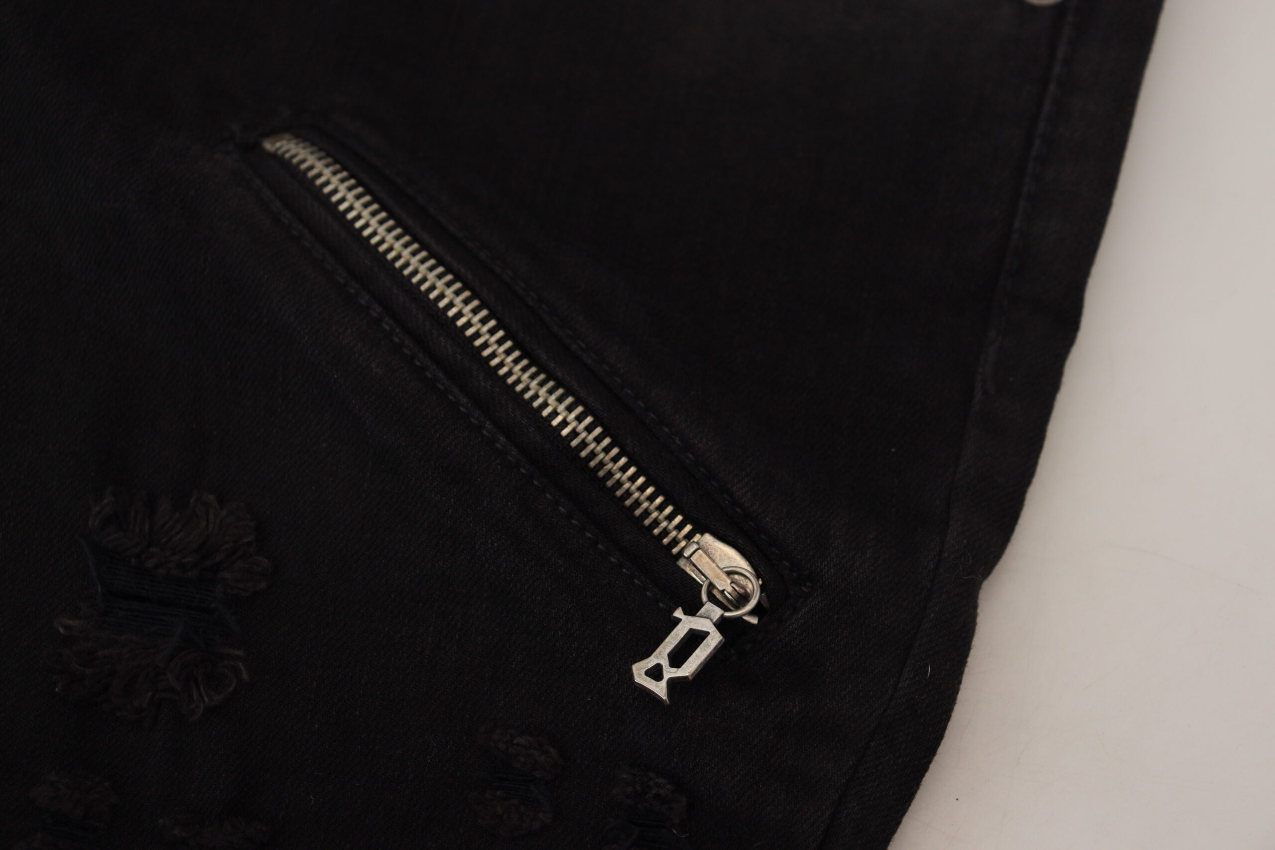 Black Cotton Mid Waist Skinny Slim Fit Denim Jeans - ventzia