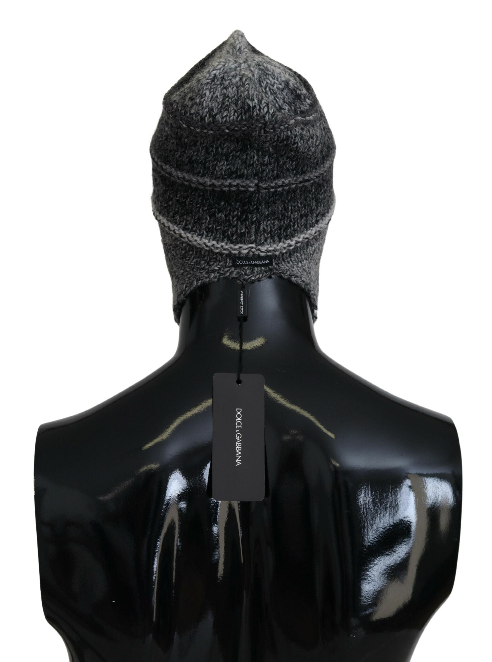 Gray Warm Fleece Ear Flaps Knit Beanie Hat - ventzia