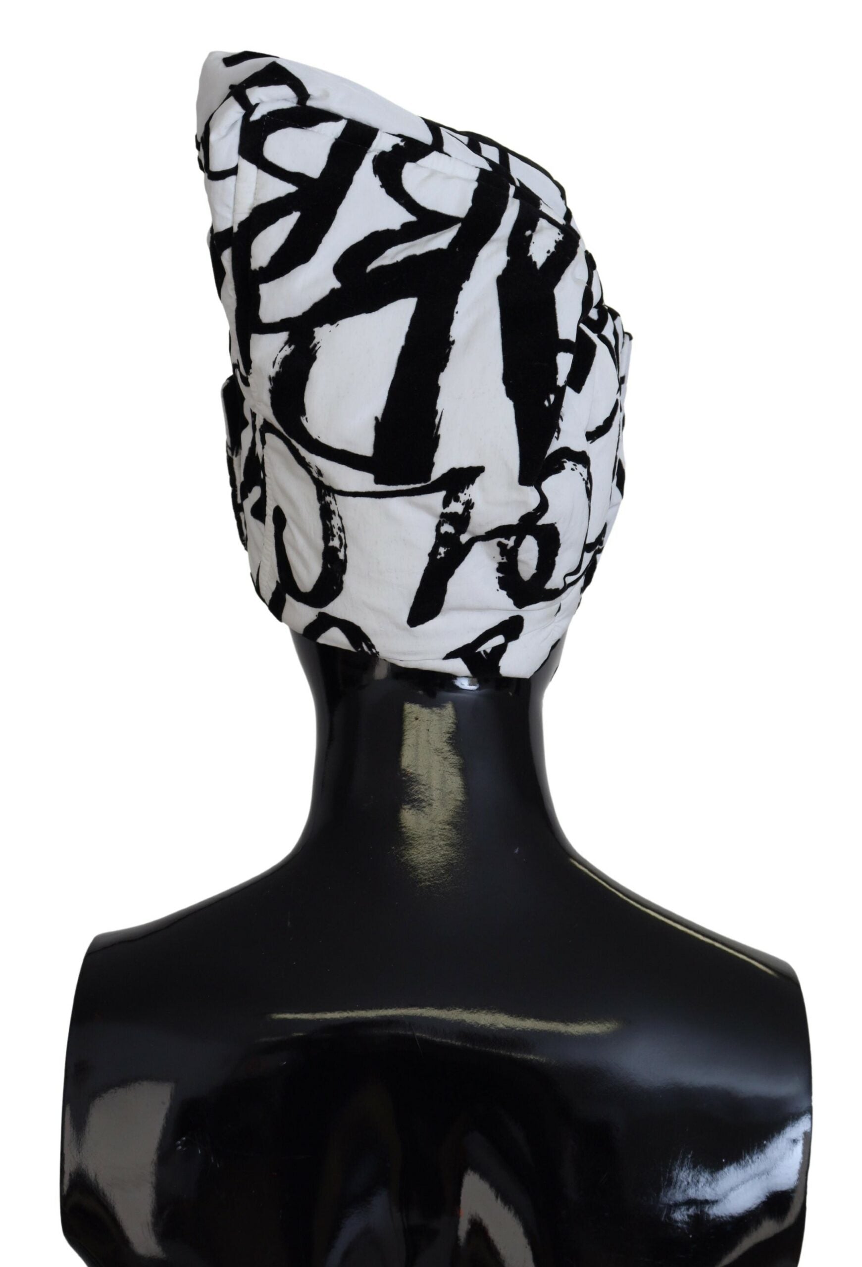 White Printed Nylon Women Winter Beanie Cap Hat - ventzia