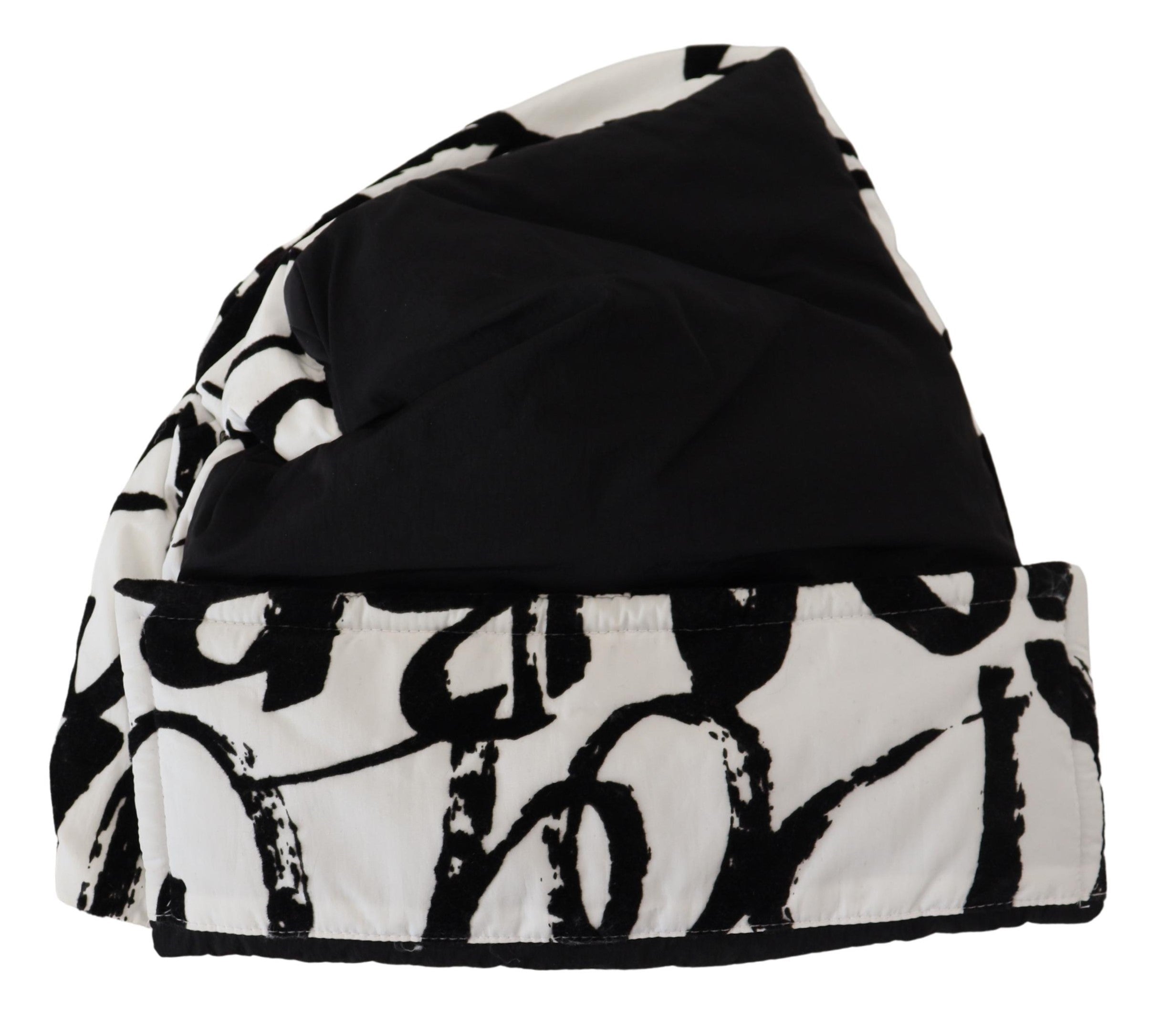 White Printed Nylon Women Winter Beanie Cap Hat - ventzia