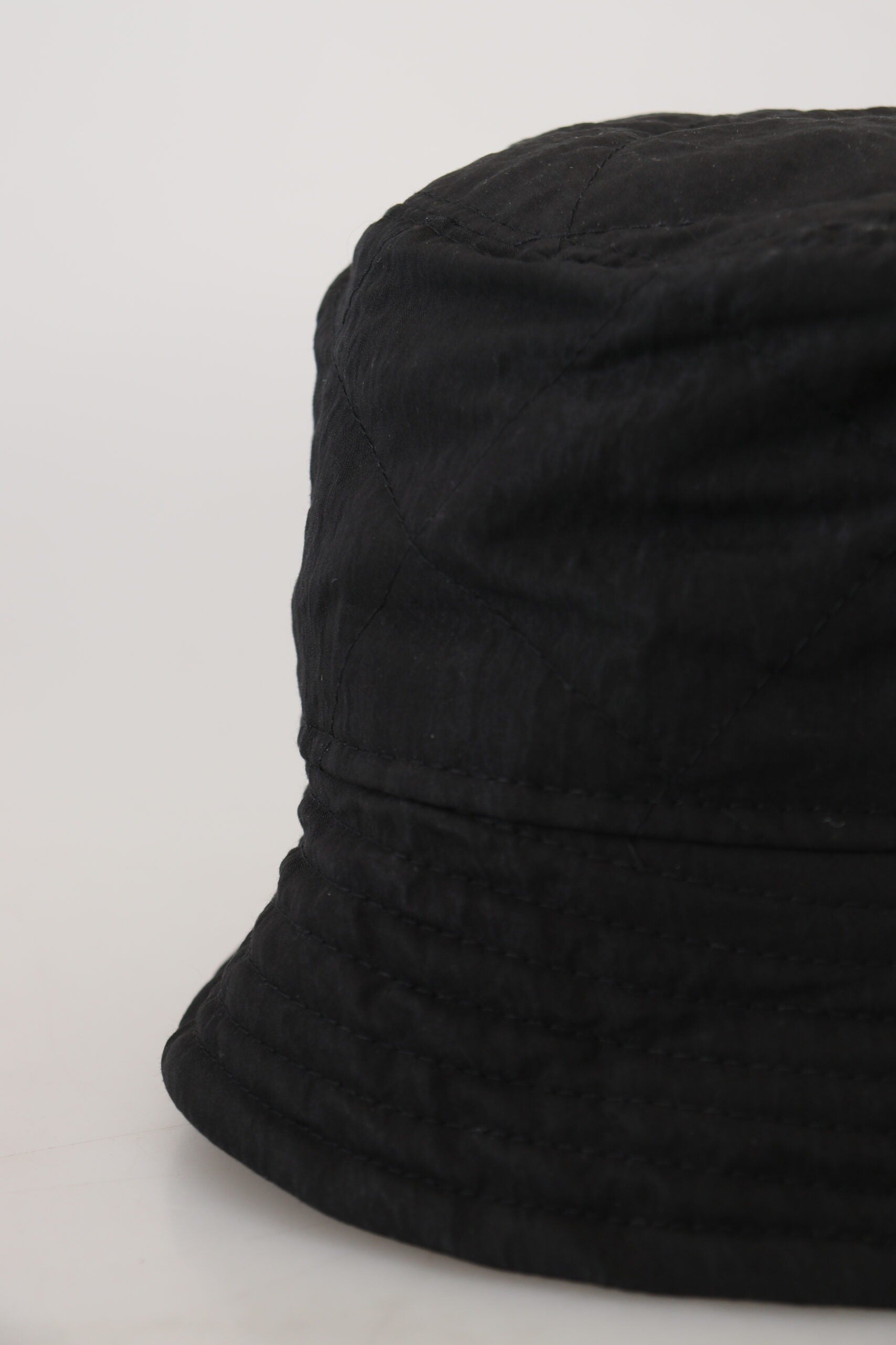 Black Nylon Women Bucket Cap Hat - ventzia