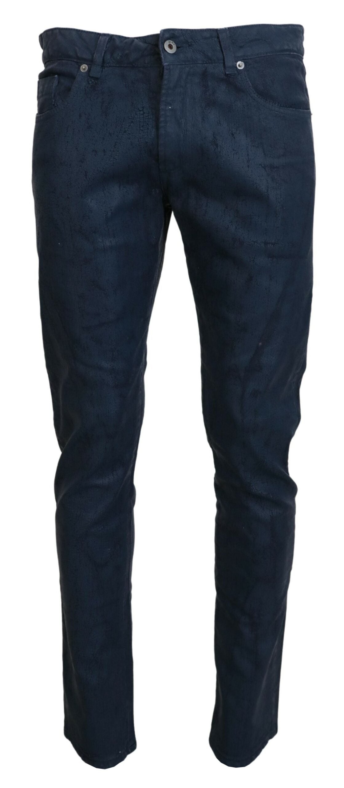 Blue Cotton Tapered Slim Fit Men Casual Denim Jeans - ventzia