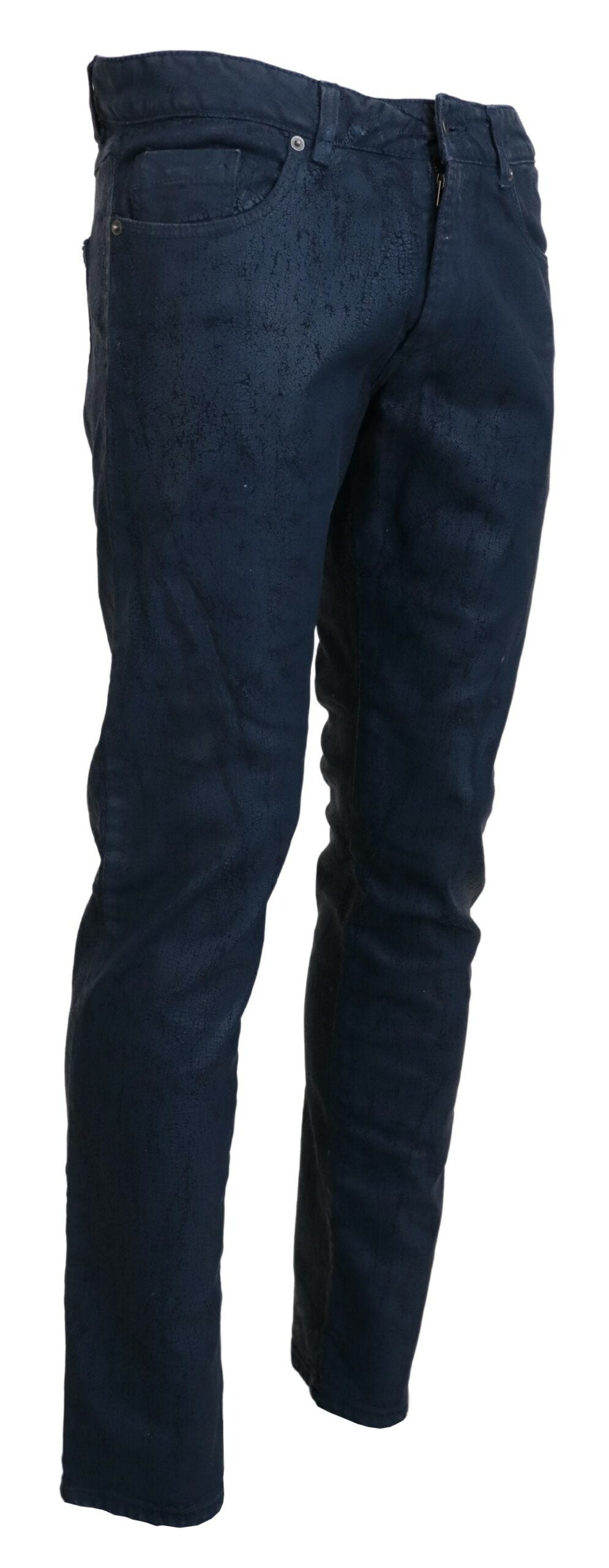Blue Cotton Tapered Slim Fit Men Casual Denim Jeans - ventzia