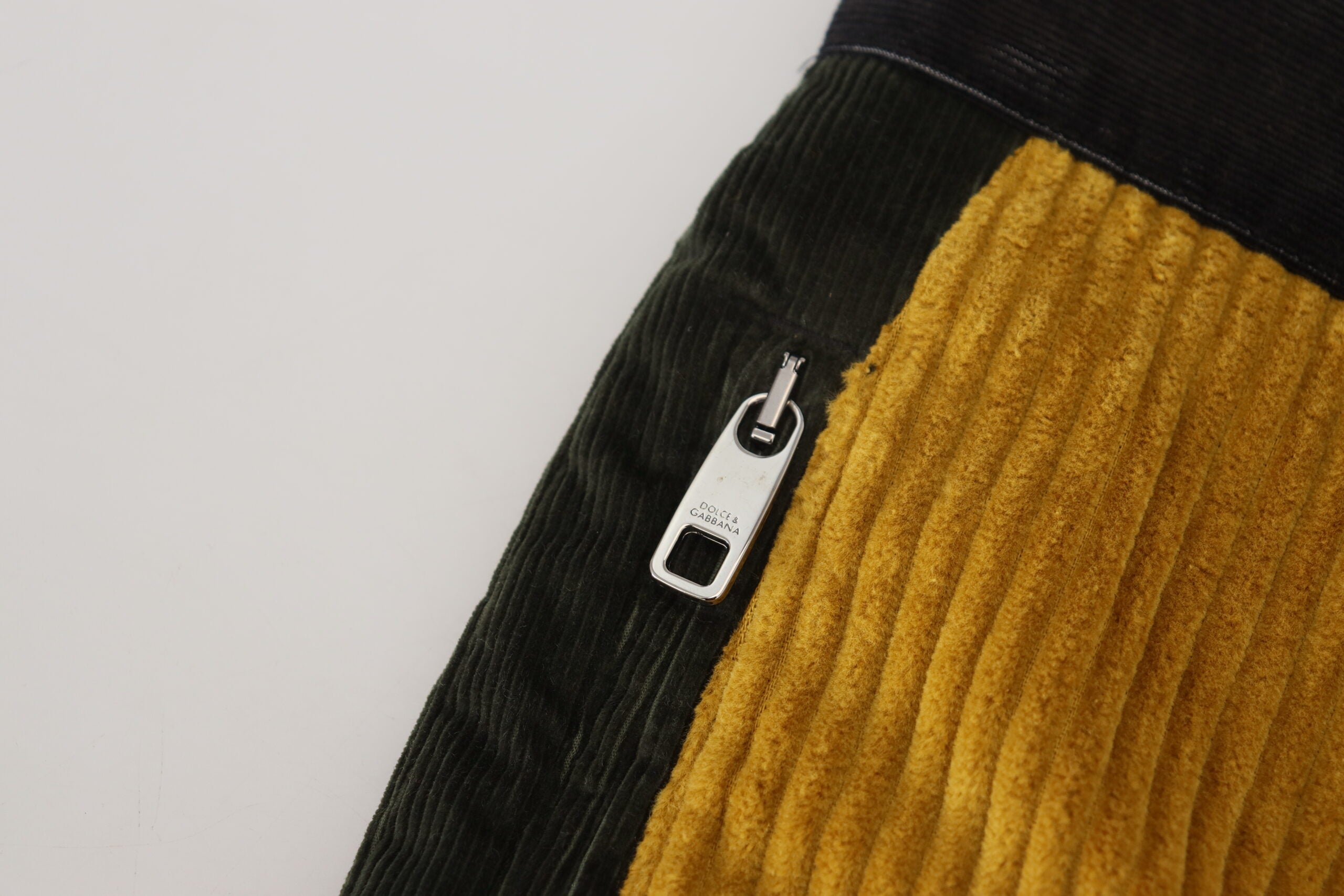 Black Yellow Cotton Men Pants - ventzia