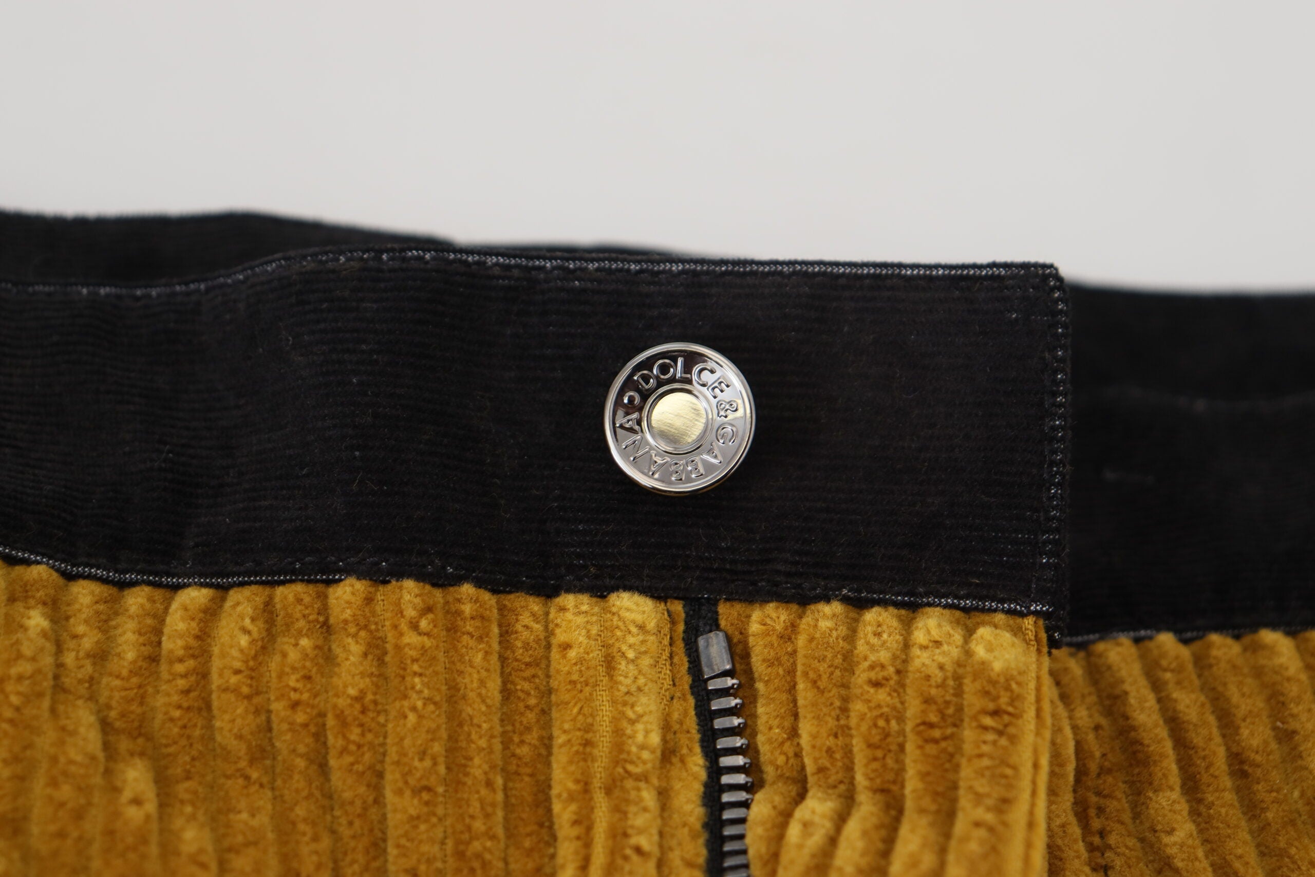 Black Yellow Cotton Men Pants - ventzia