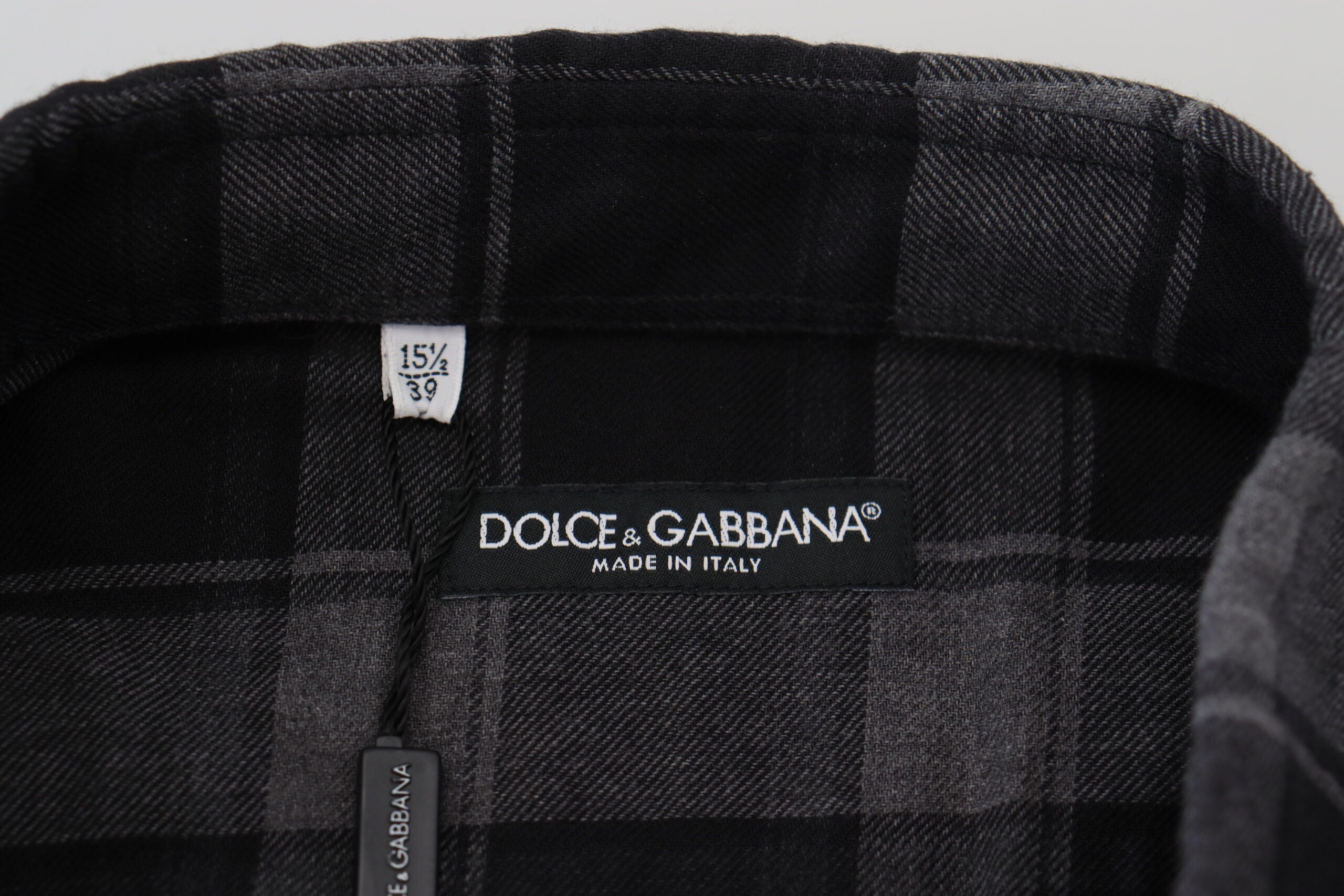 Black Gray Check Men Long Sleeves Shirt - ventzia