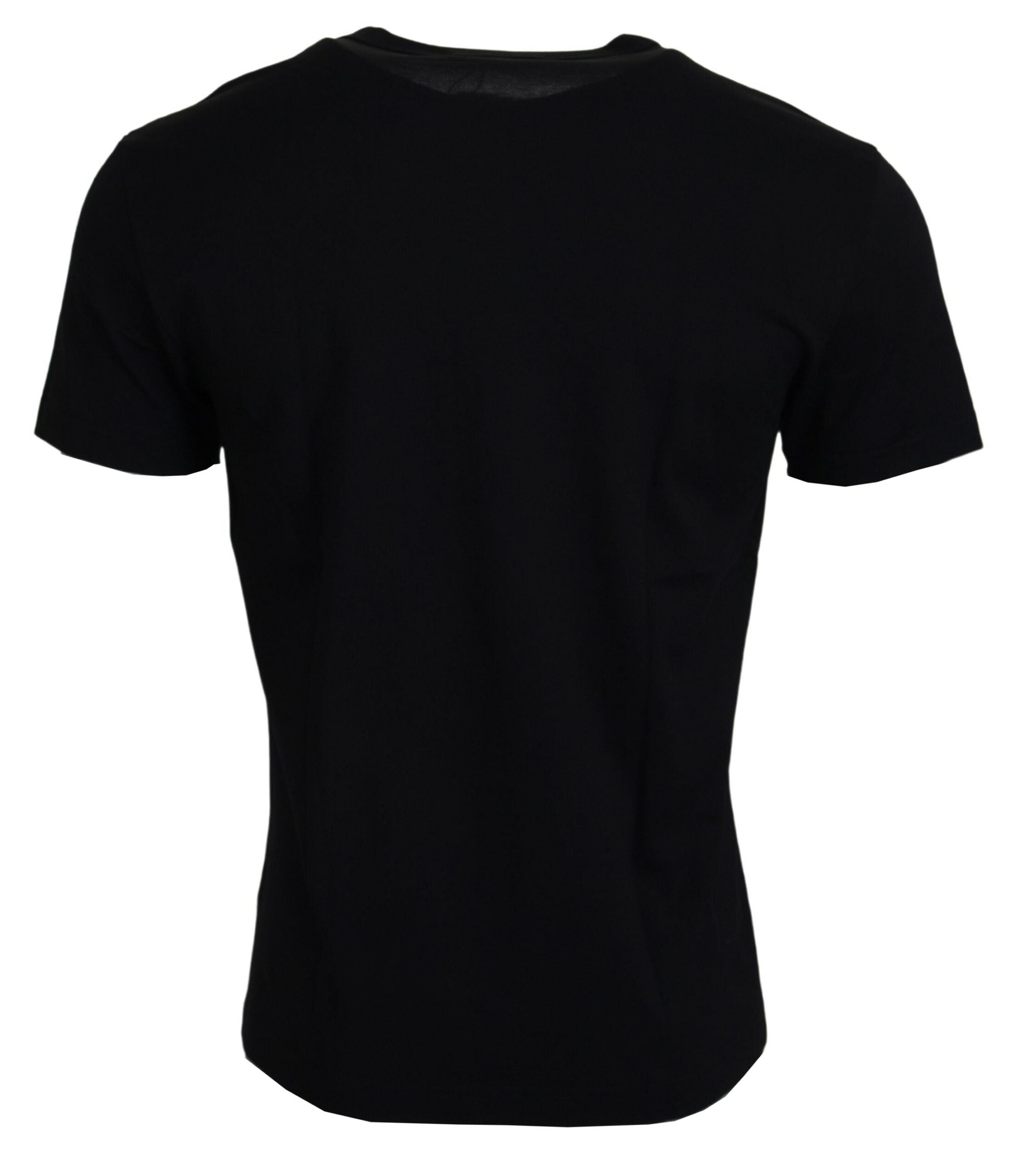 Black Sneak Peek Cotton Short Sleeve T-shirt - ventzia