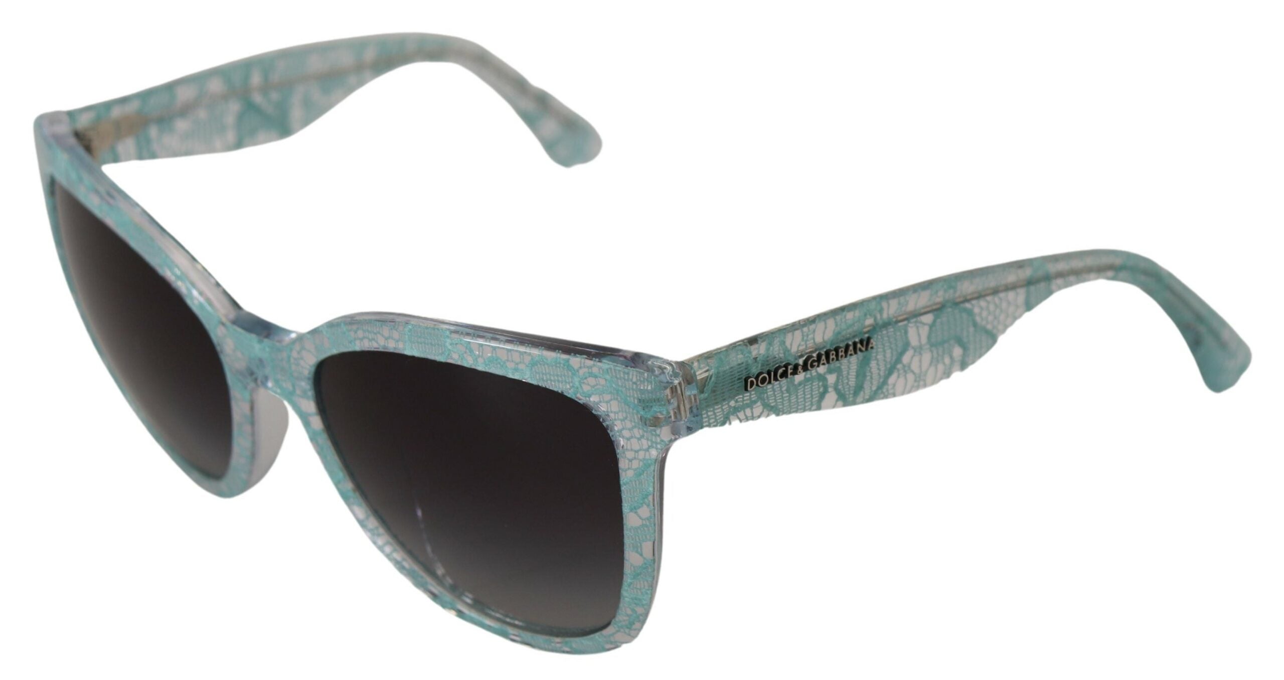 Blue DG4190 Lace Crystal Acetate Butterfly Sunglasses - ventzia