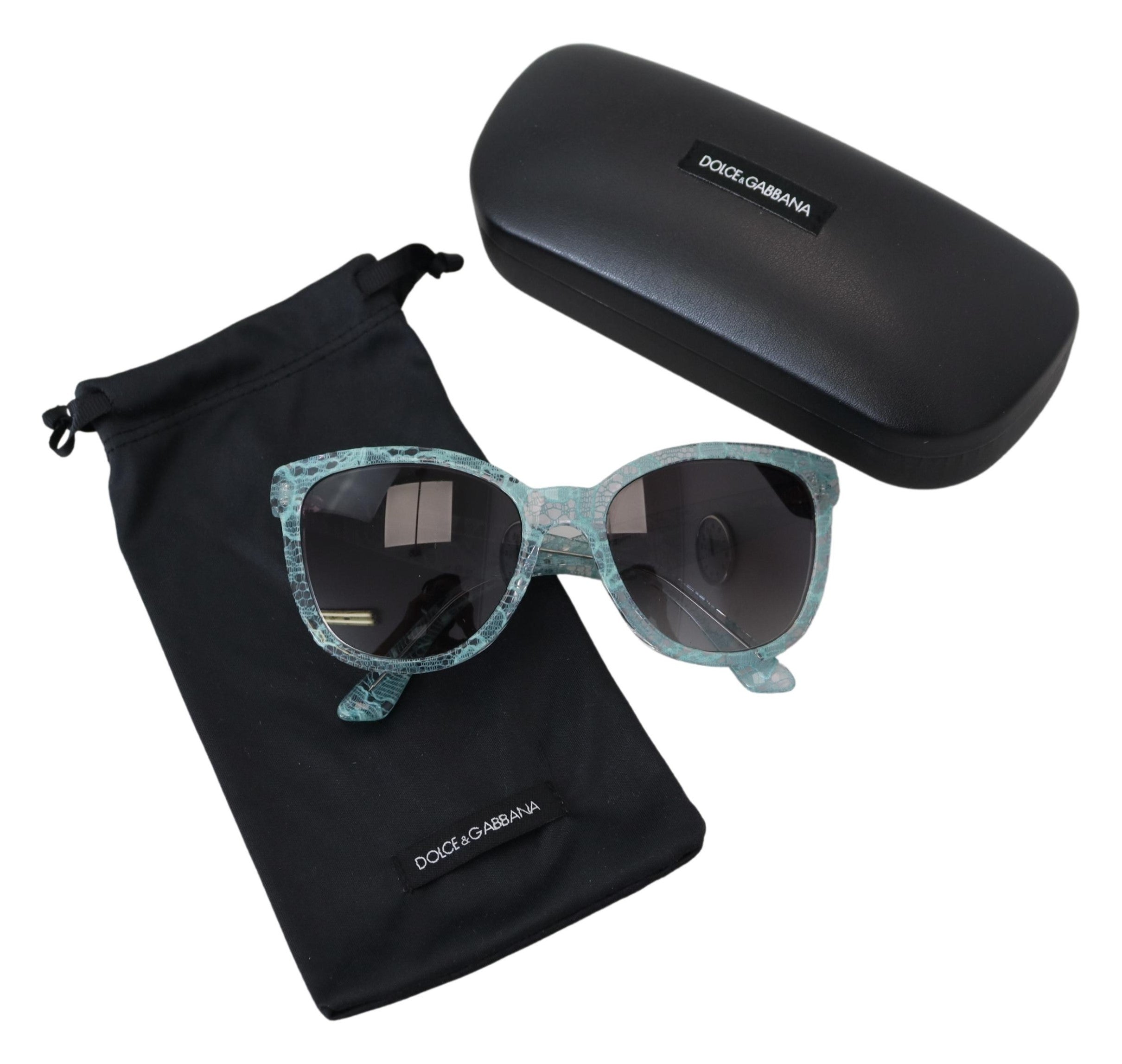 Blue DG4190 Lace Crystal Acetate Butterfly Sunglasses - ventzia