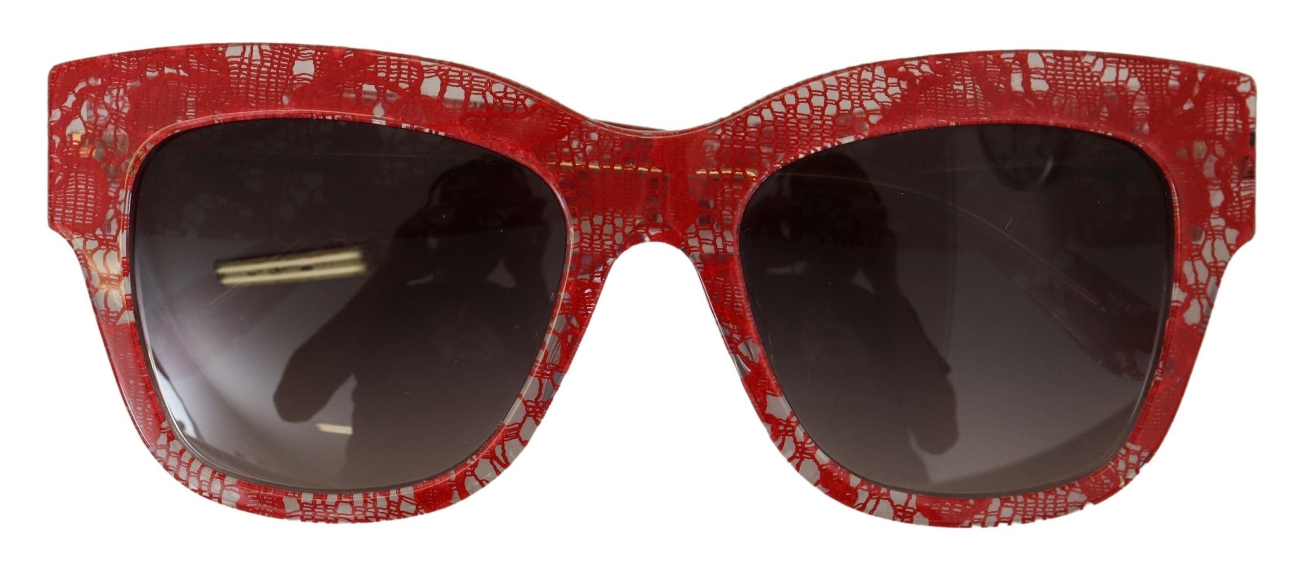 Red DG4231F Lace Acetate Rectangle Shades Sunglasses - ventzia