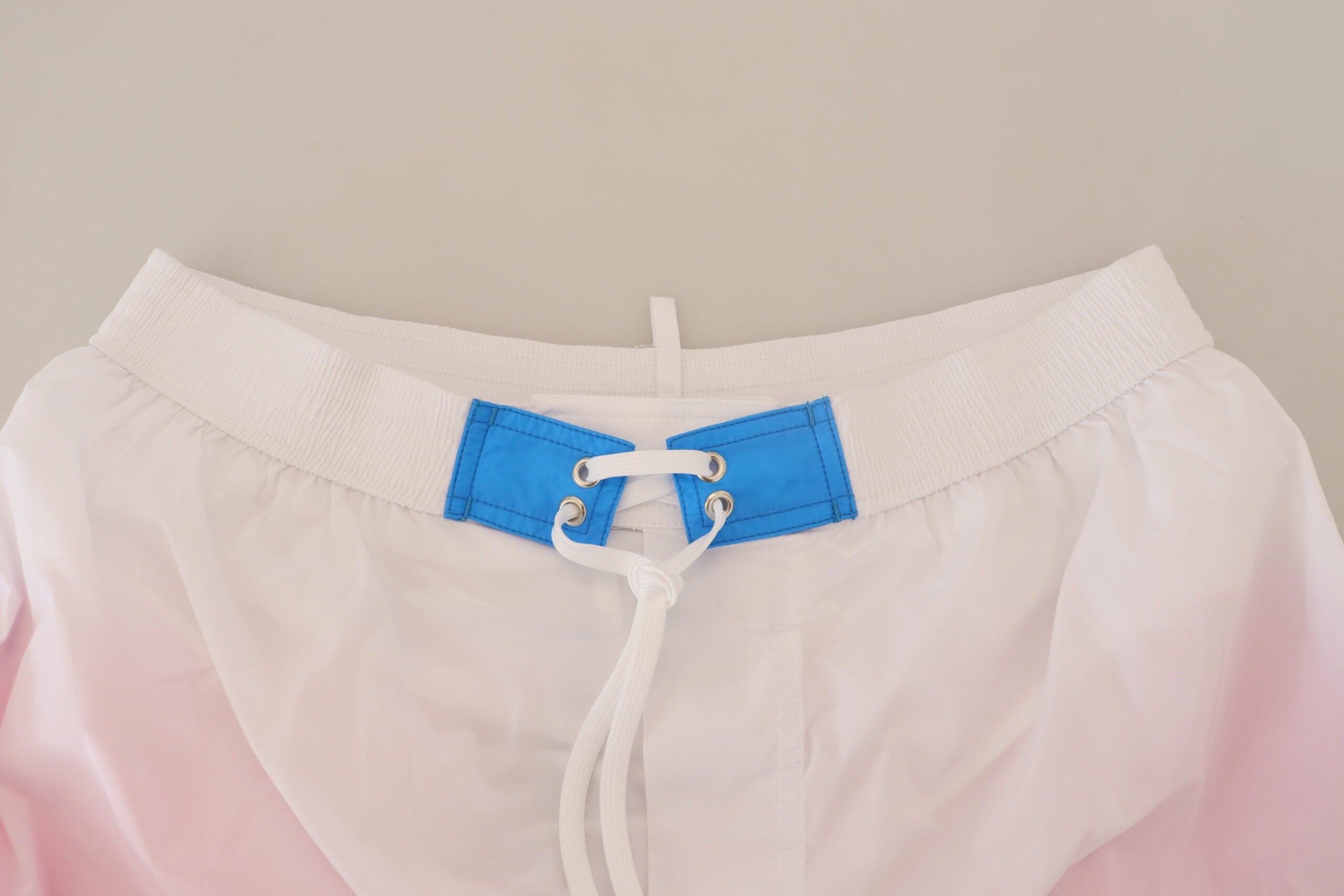 White Pink Logo Print Men Beachwear Shorts Swimwear - ventzia