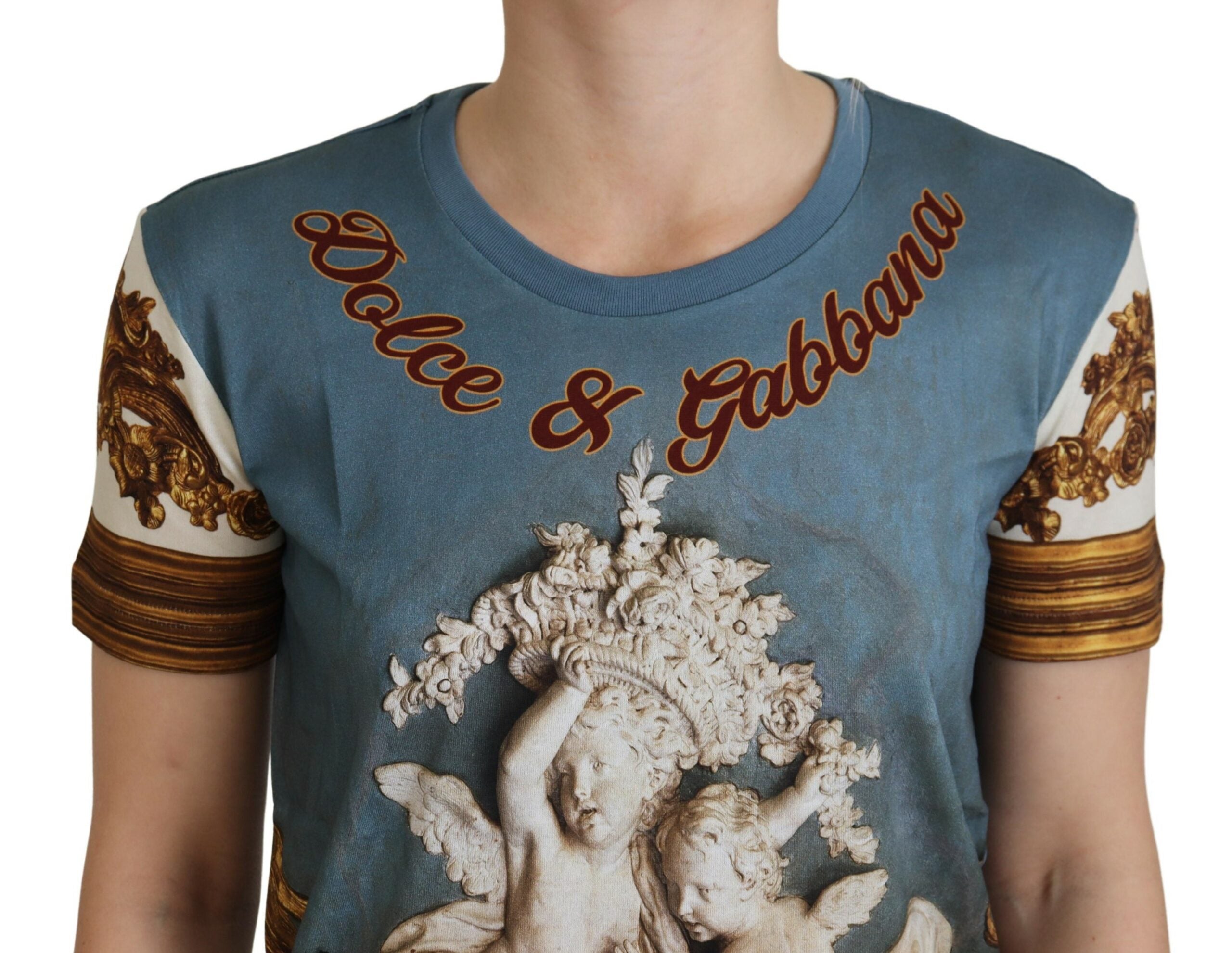 Multicolor DG Logo Angel Printed Shirt Top - ventzia