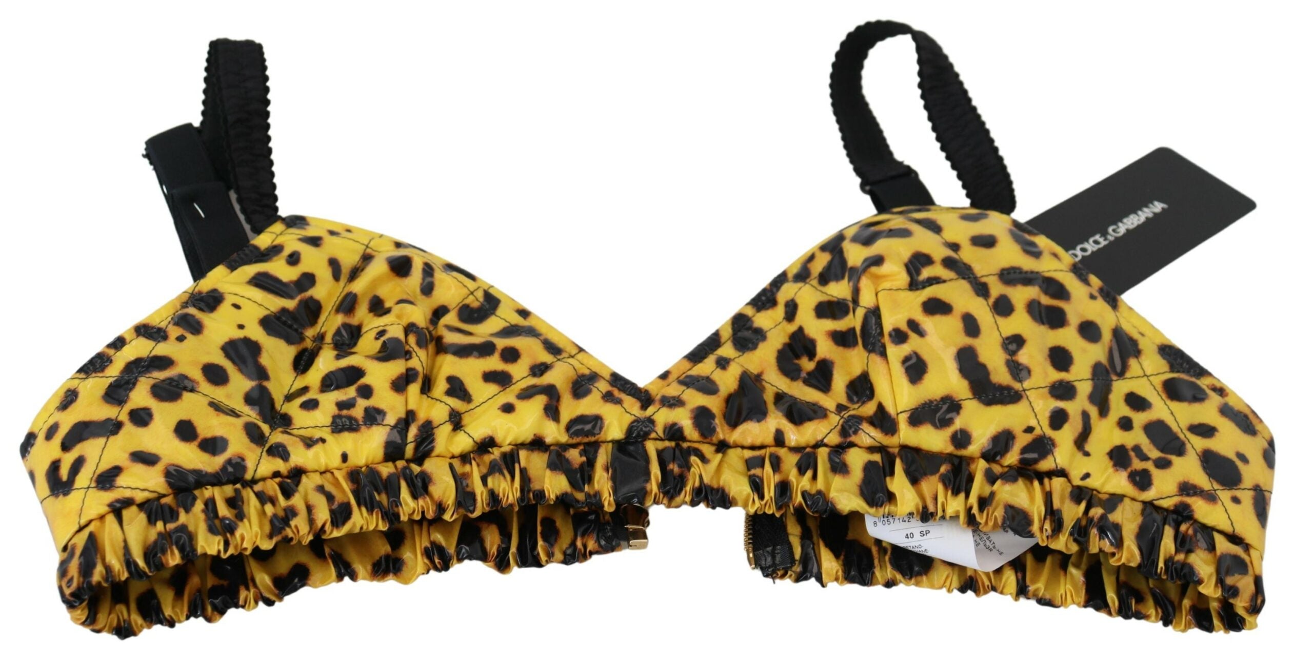 Yellow Leopard Cropped Bustier Corset Bra Top - ventzia