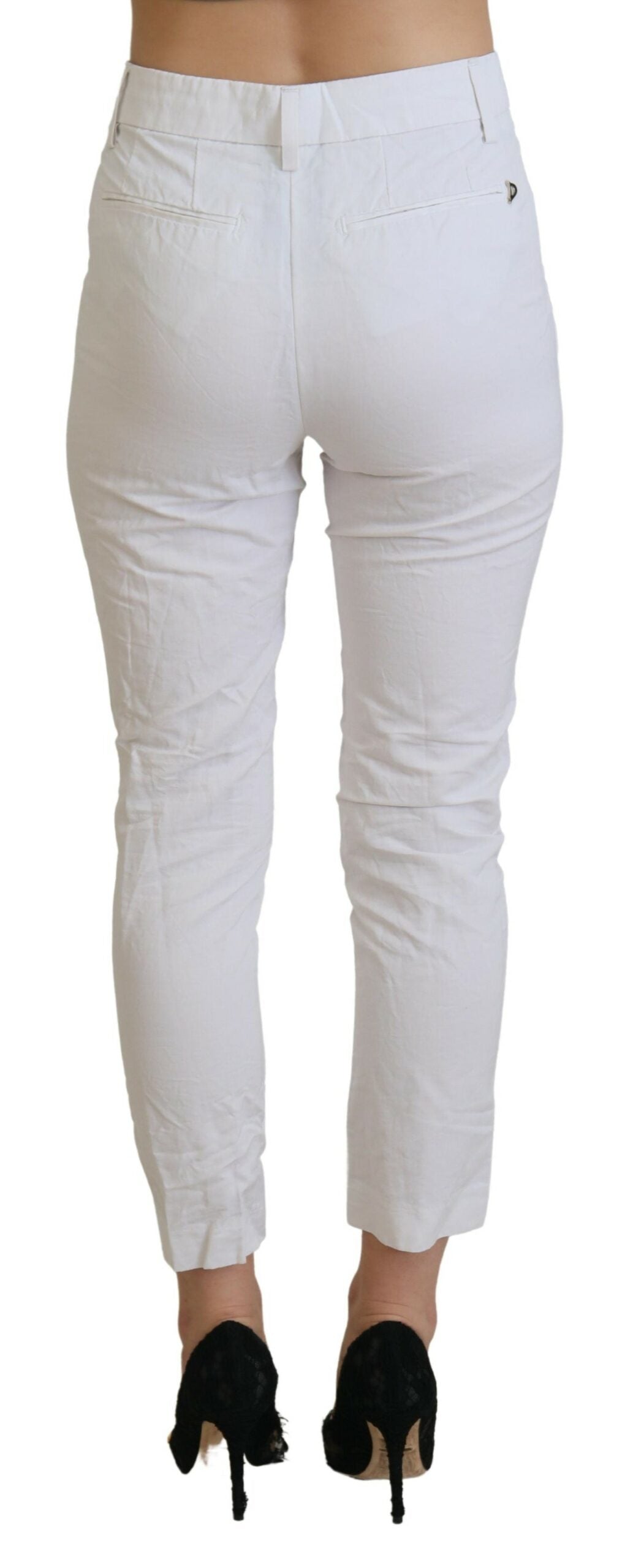 White High Waist Tapered Women Pants - ventzia