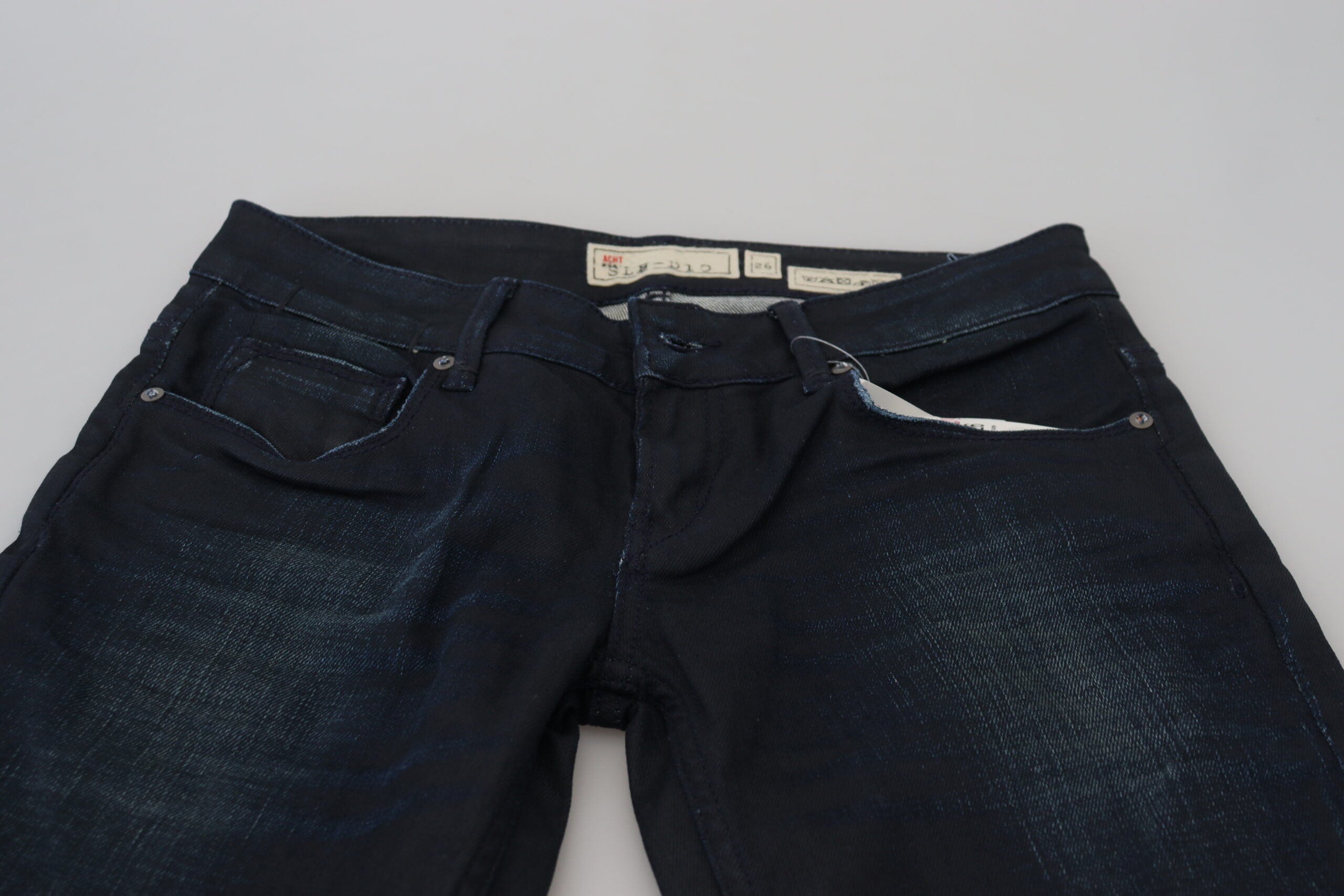 Blue Low Waist Slim Fit Women Denim Jeans - ventzia