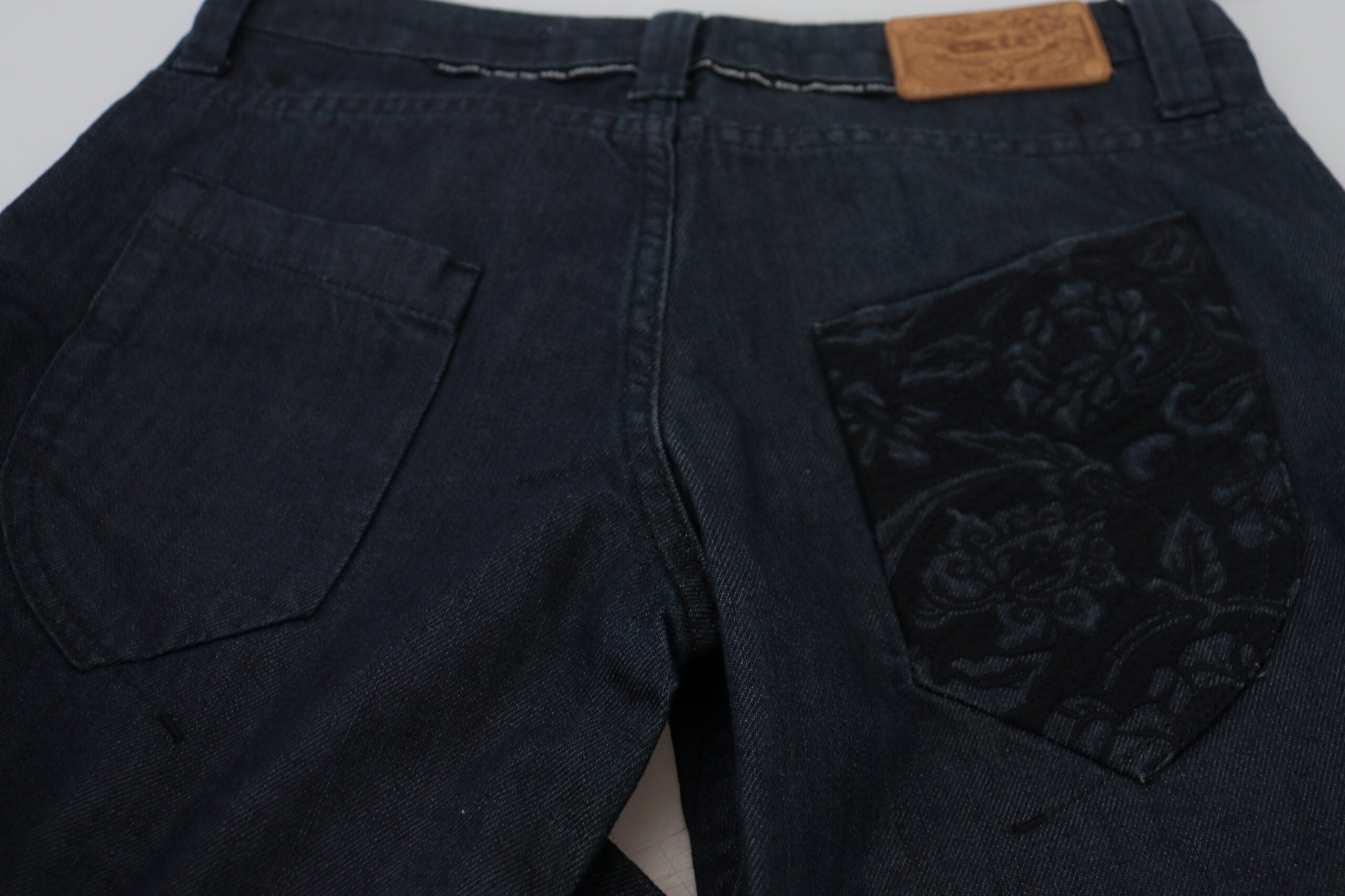 Dark Blue Low Waist Straight Fit Women Denim Jeans - ventzia