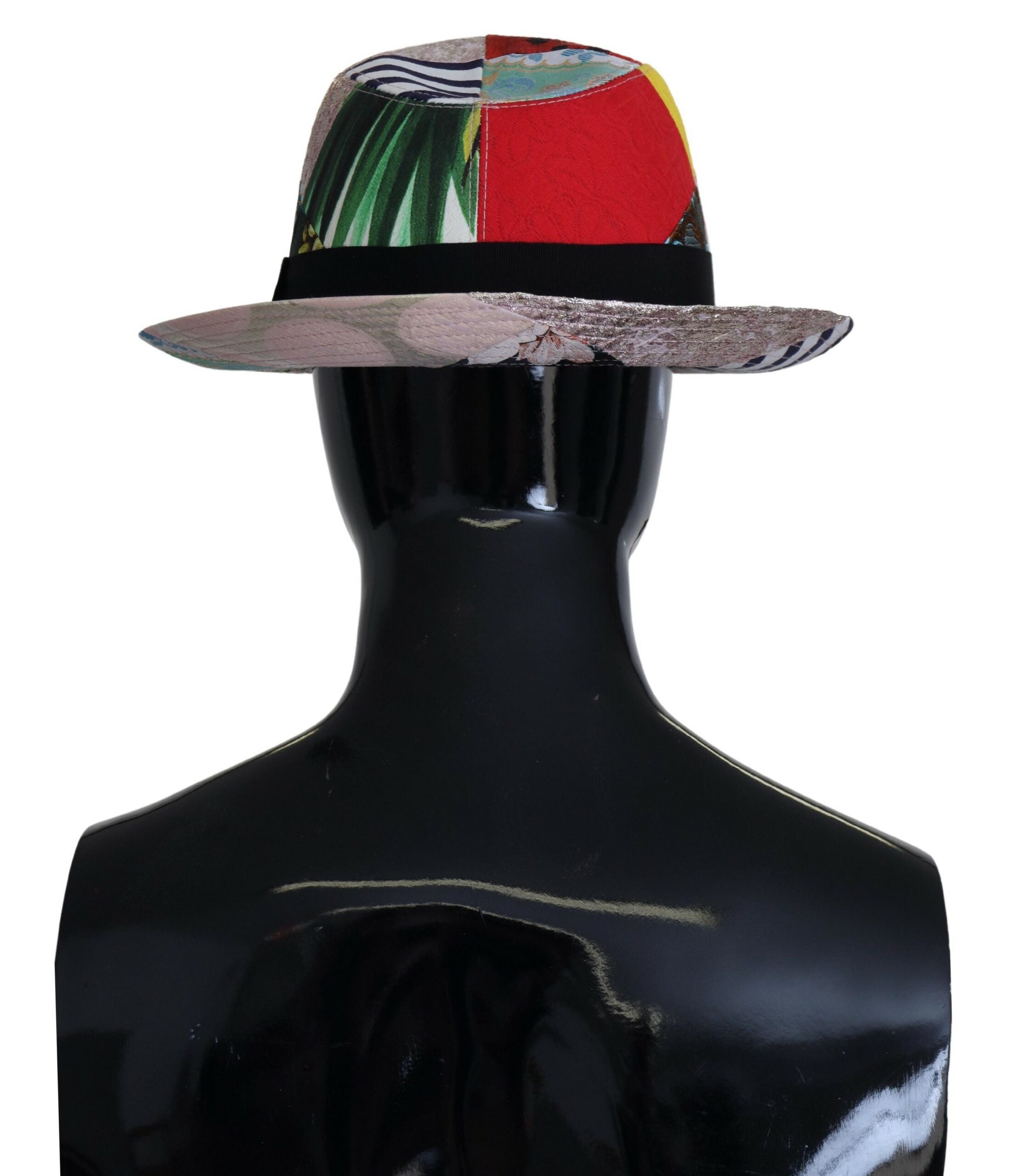 Multicolor Patchwork Women Fedora Wide Brim Hat - ventzia