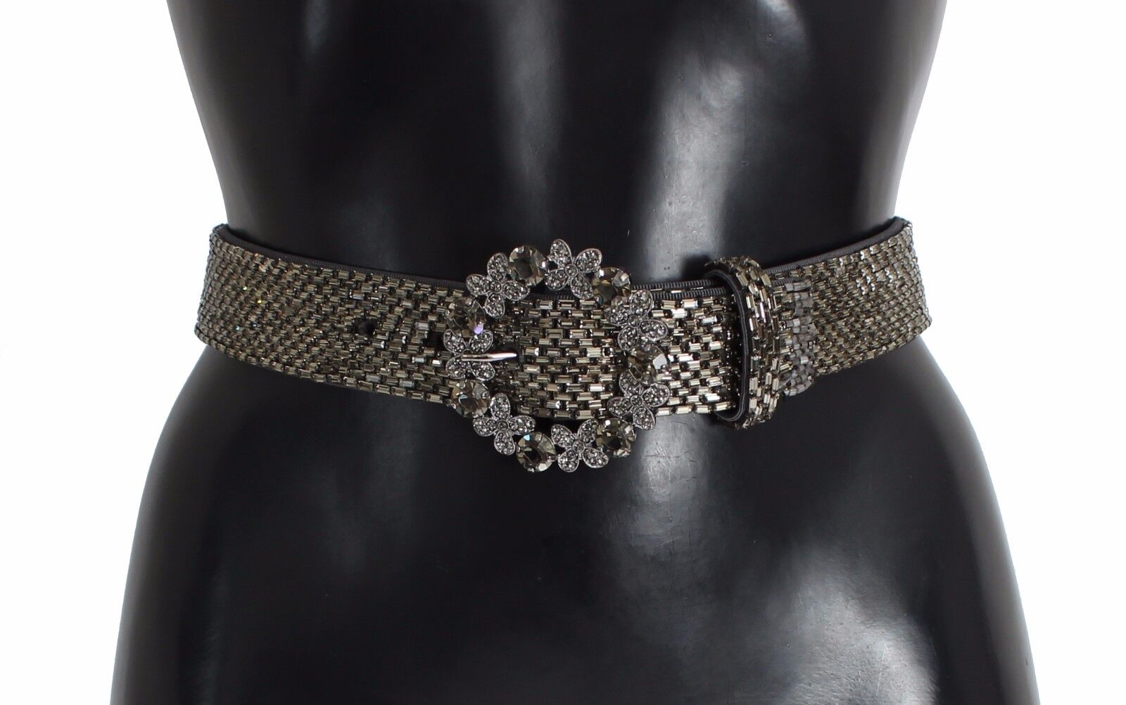 Multicolor Wide Crystal Buckle Sequined Belt - ventzia