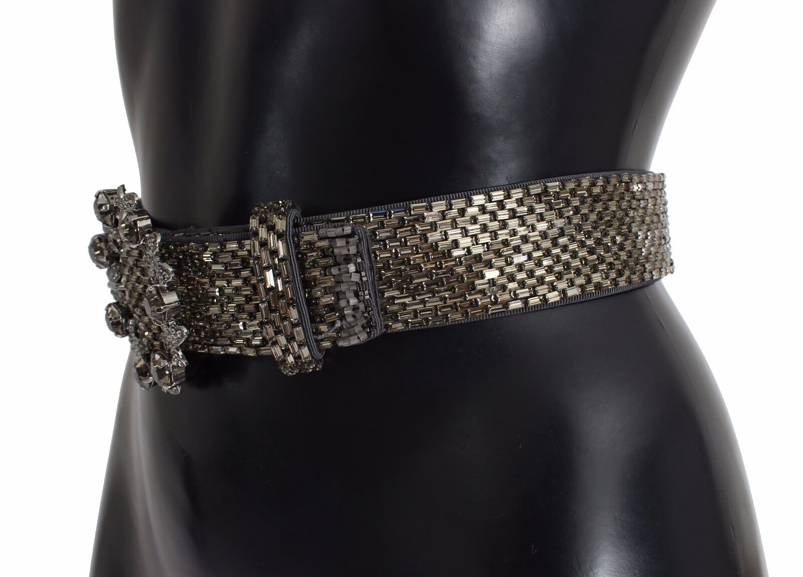 Multicolor Wide Crystal Buckle Sequined Belt - ventzia