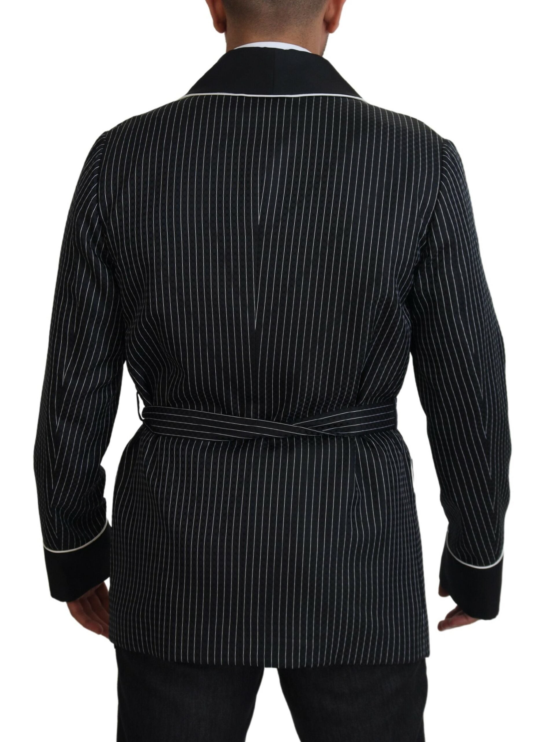 Black Robe Striped DG Patch Jacket Men Blazer - ventzia
