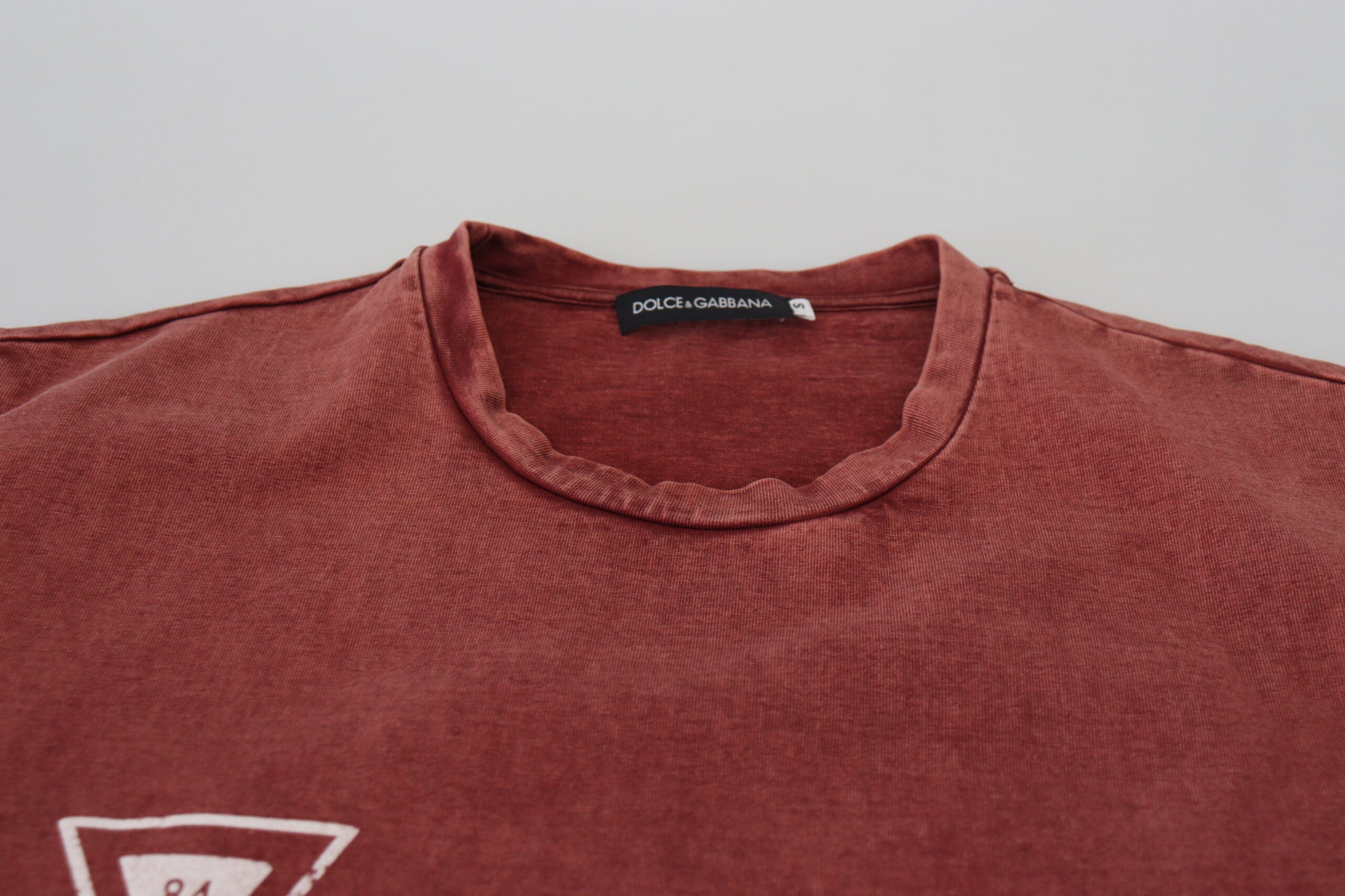 Maroon Print Round Neck Short Sleeves T-shirt - ventzia