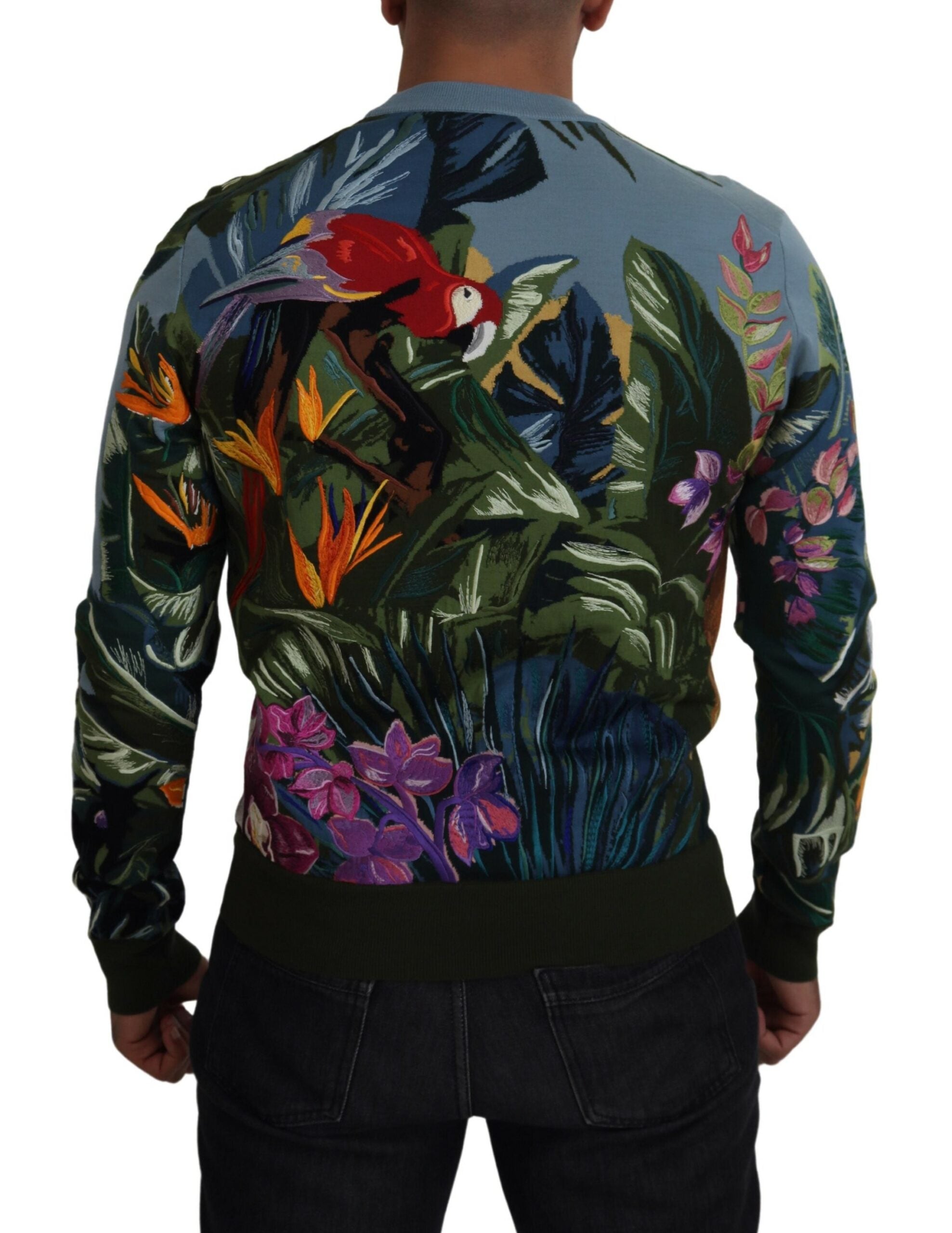 Multicolor Jungle Wool Pullover Logo Sweater - ventzia
