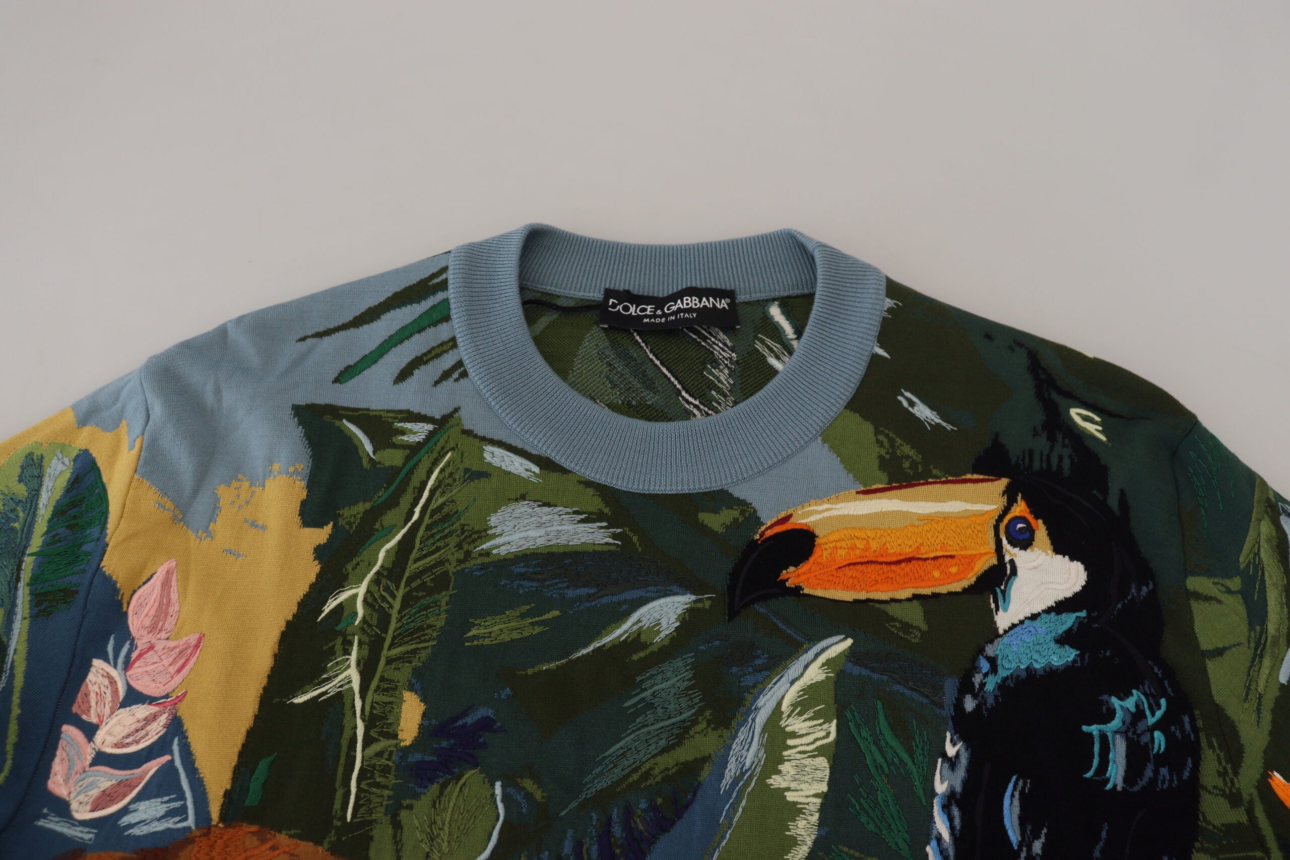 Multicolor Jungle Wool Pullover Logo Sweater - ventzia