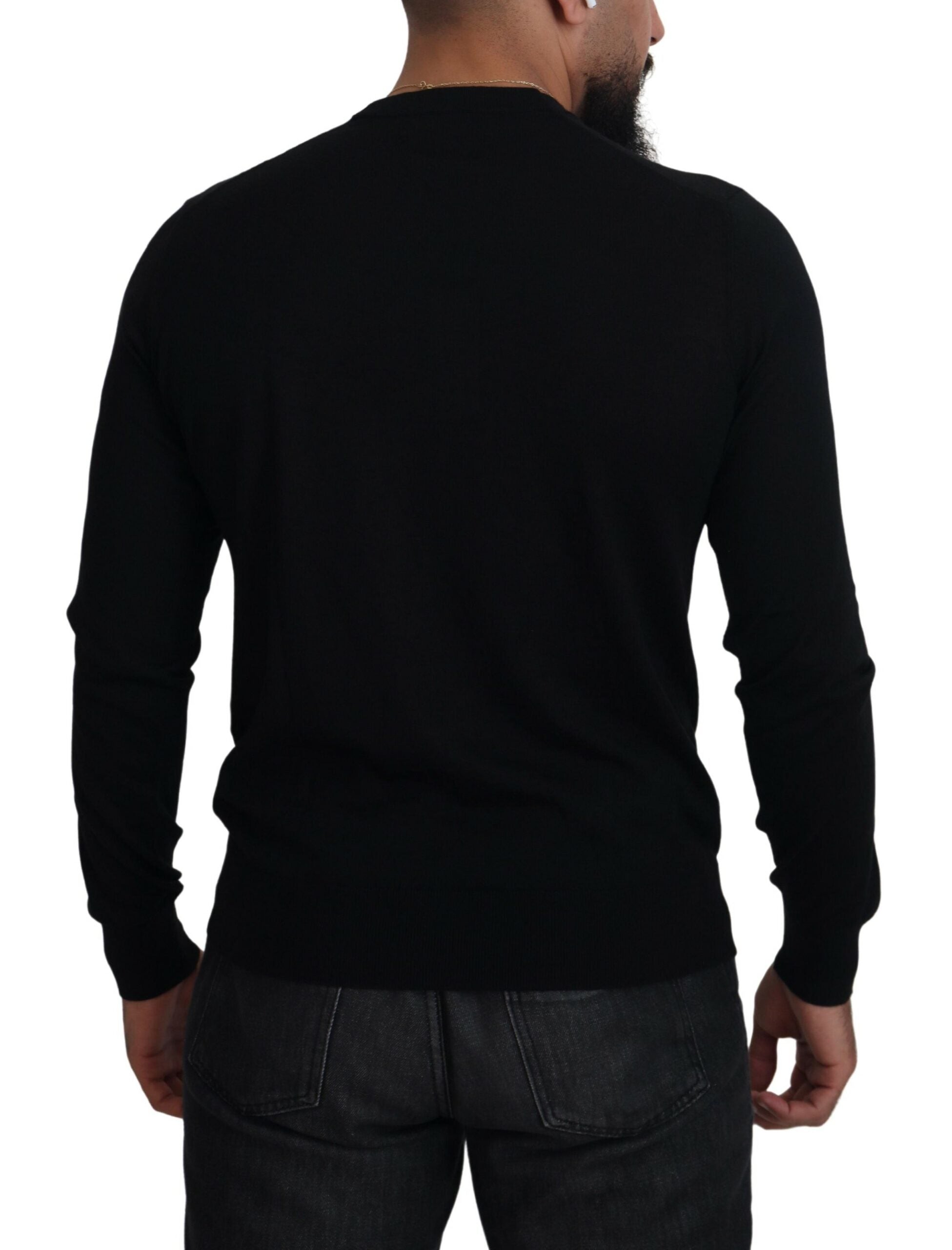 Black Cashmere Button Down Cardigan Sweater - ventzia