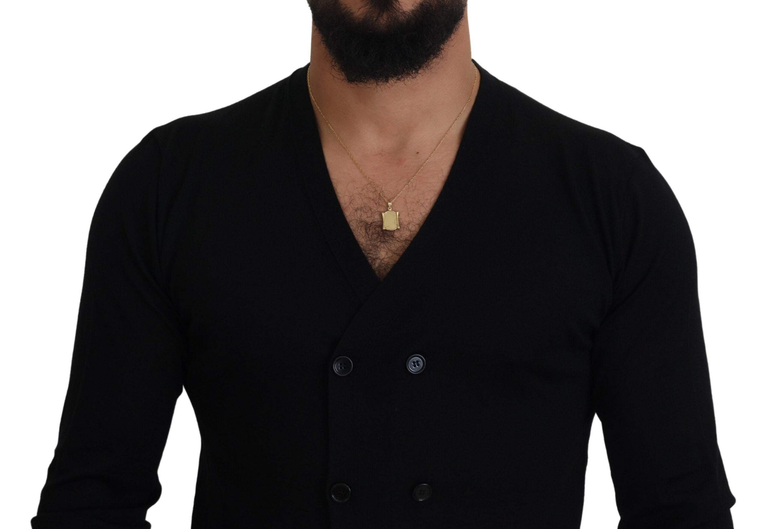 Black Cashmere Button Down Cardigan Sweater - ventzia