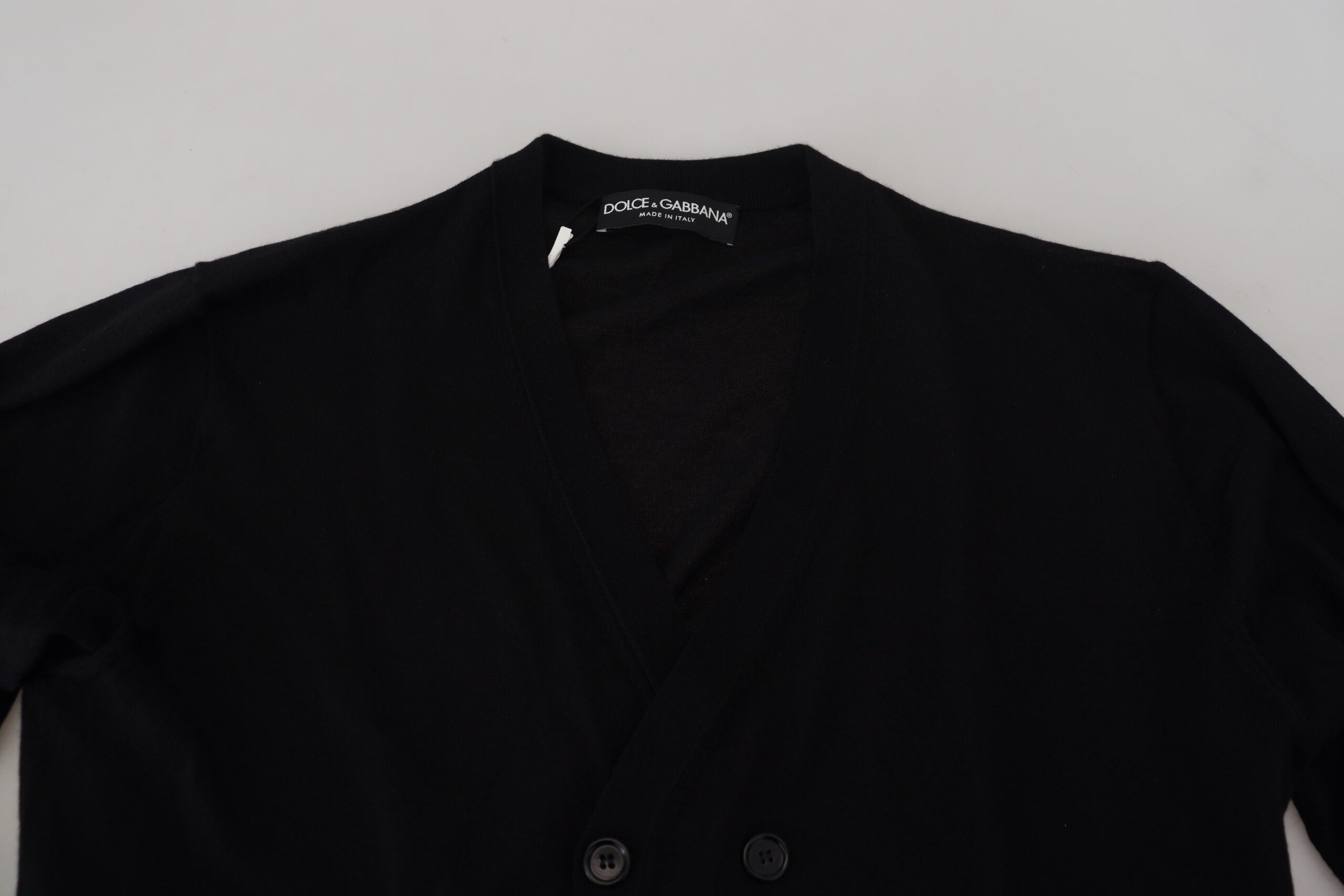 Black Cashmere Button Down Cardigan Sweater - ventzia