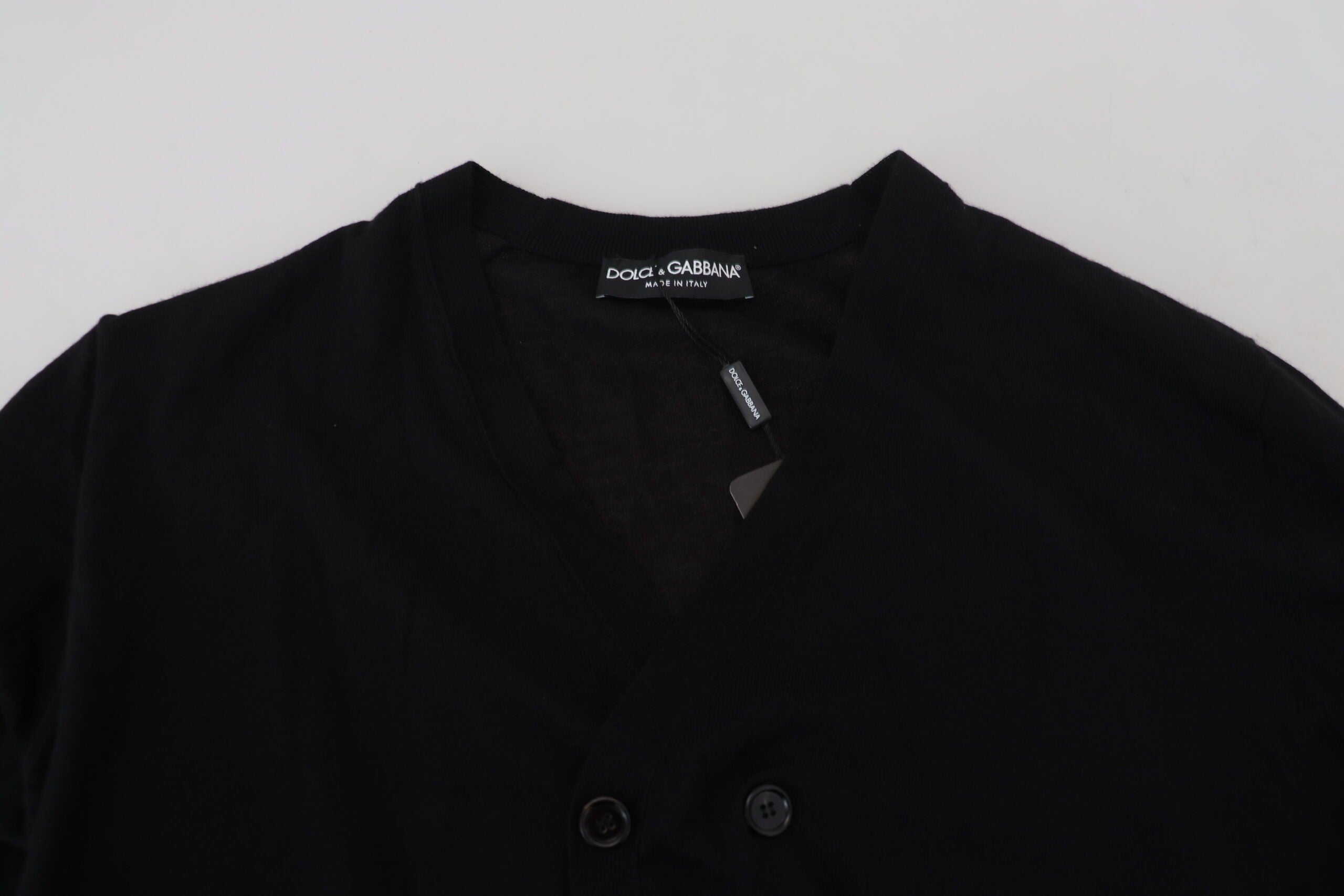 Black Cashmere Button Down Cardigan Sweater - ventzia