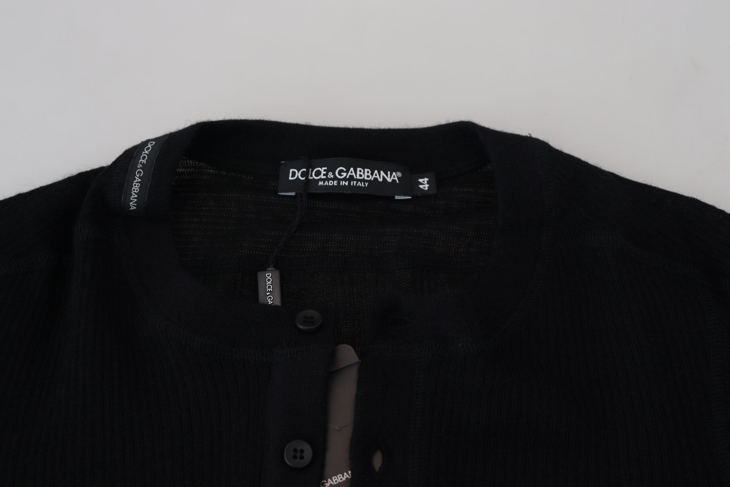 Black Cashmere Button Pullover Sweater - ventzia