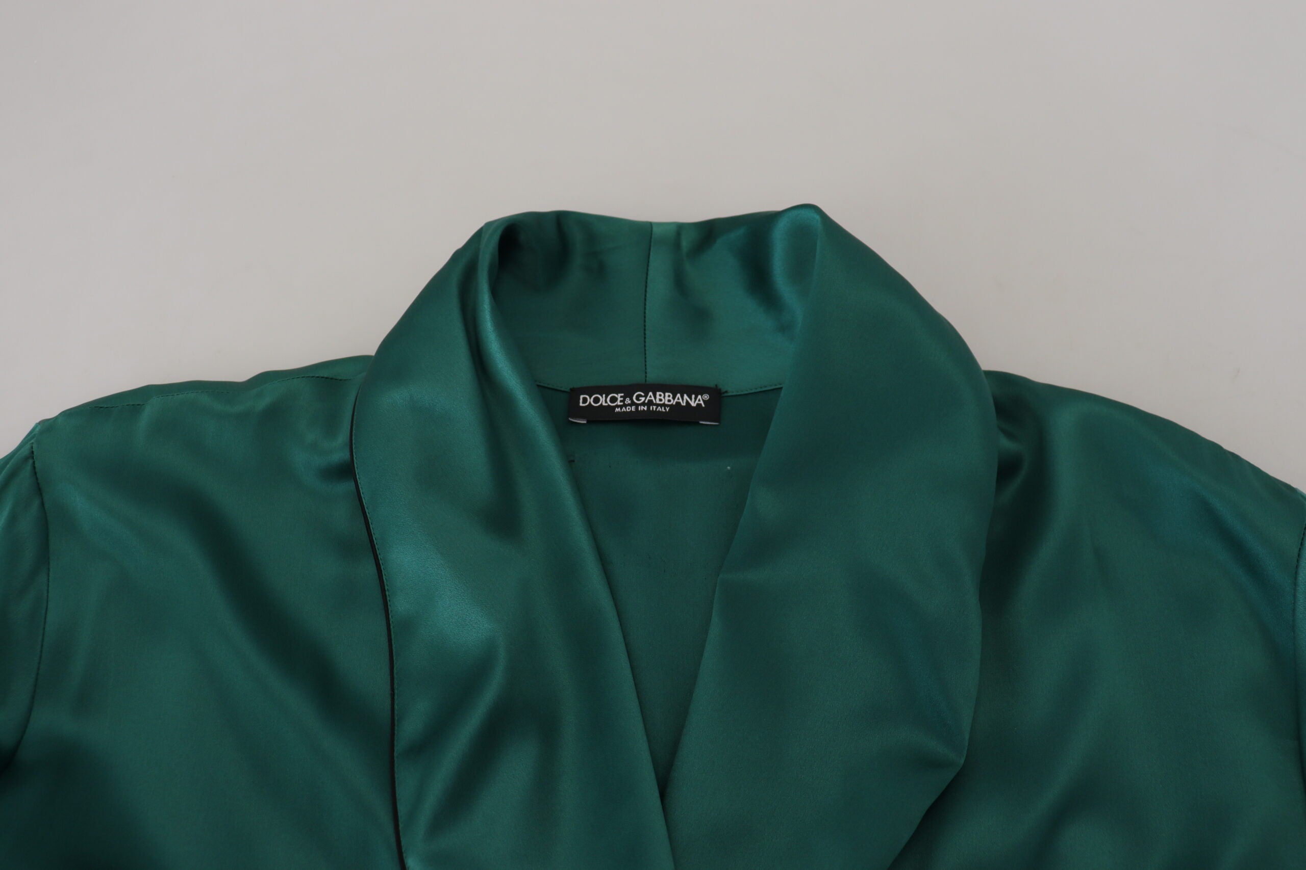 Green Silk Waist Belt Robe Sleepwear - ventzia