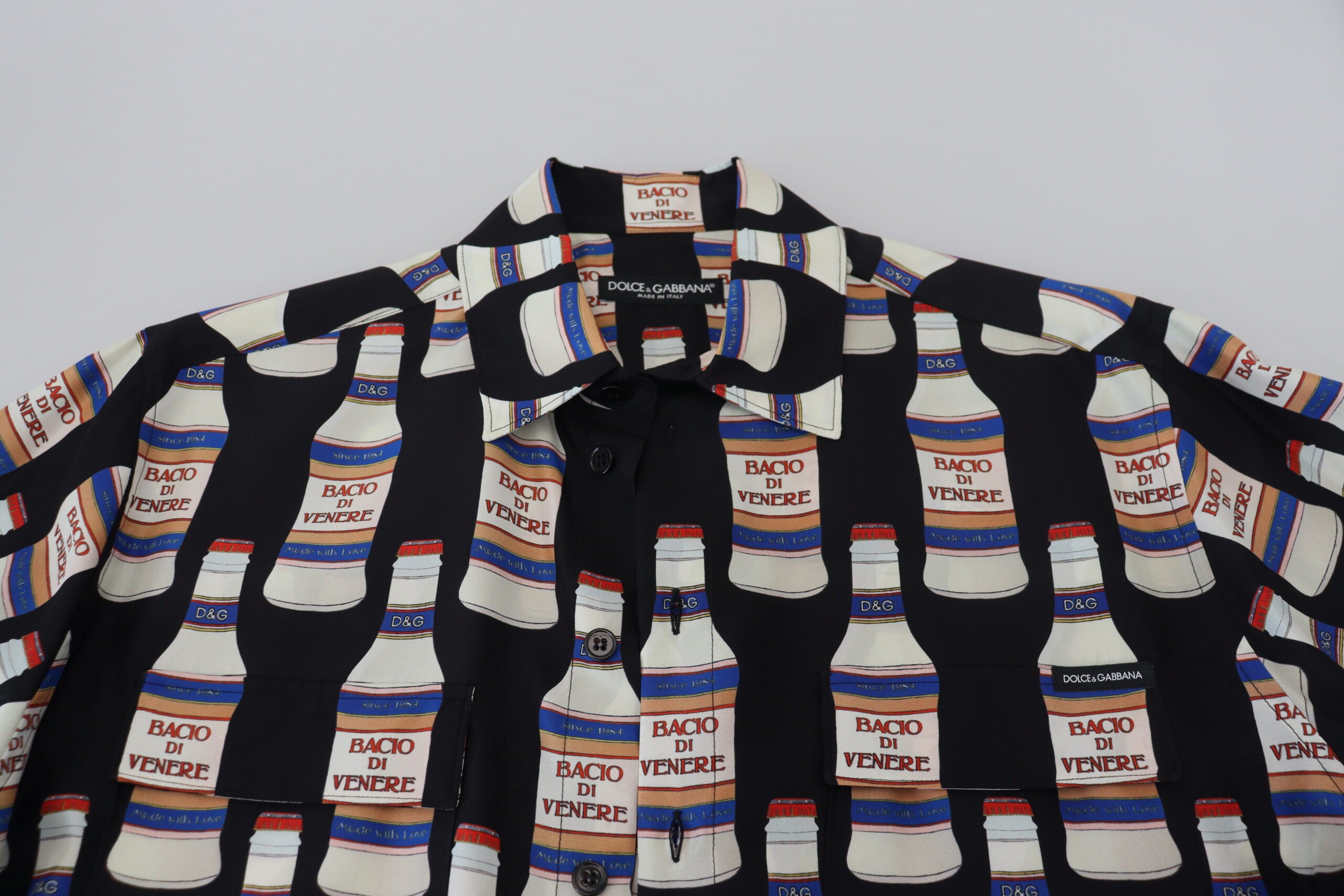 Black Silk Printed Collared Men Casual Shirt - ventzia