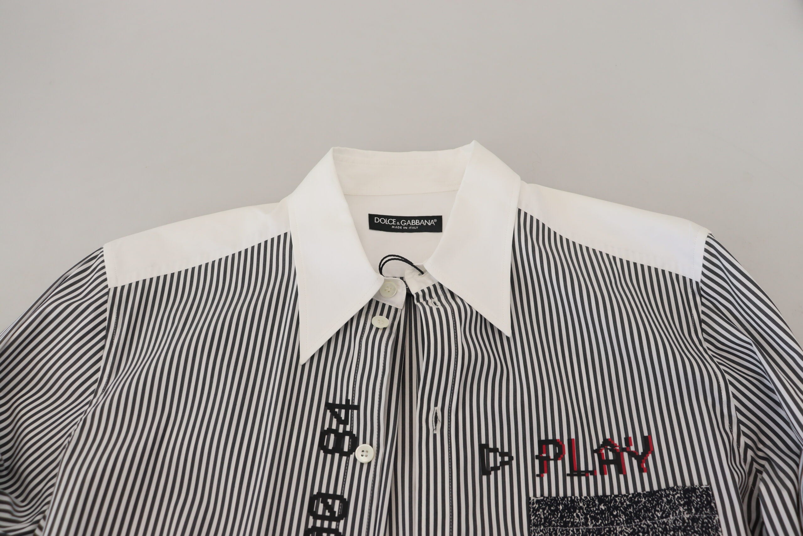 Black White Striped Printed Casual Cotton Shirt - ventzia