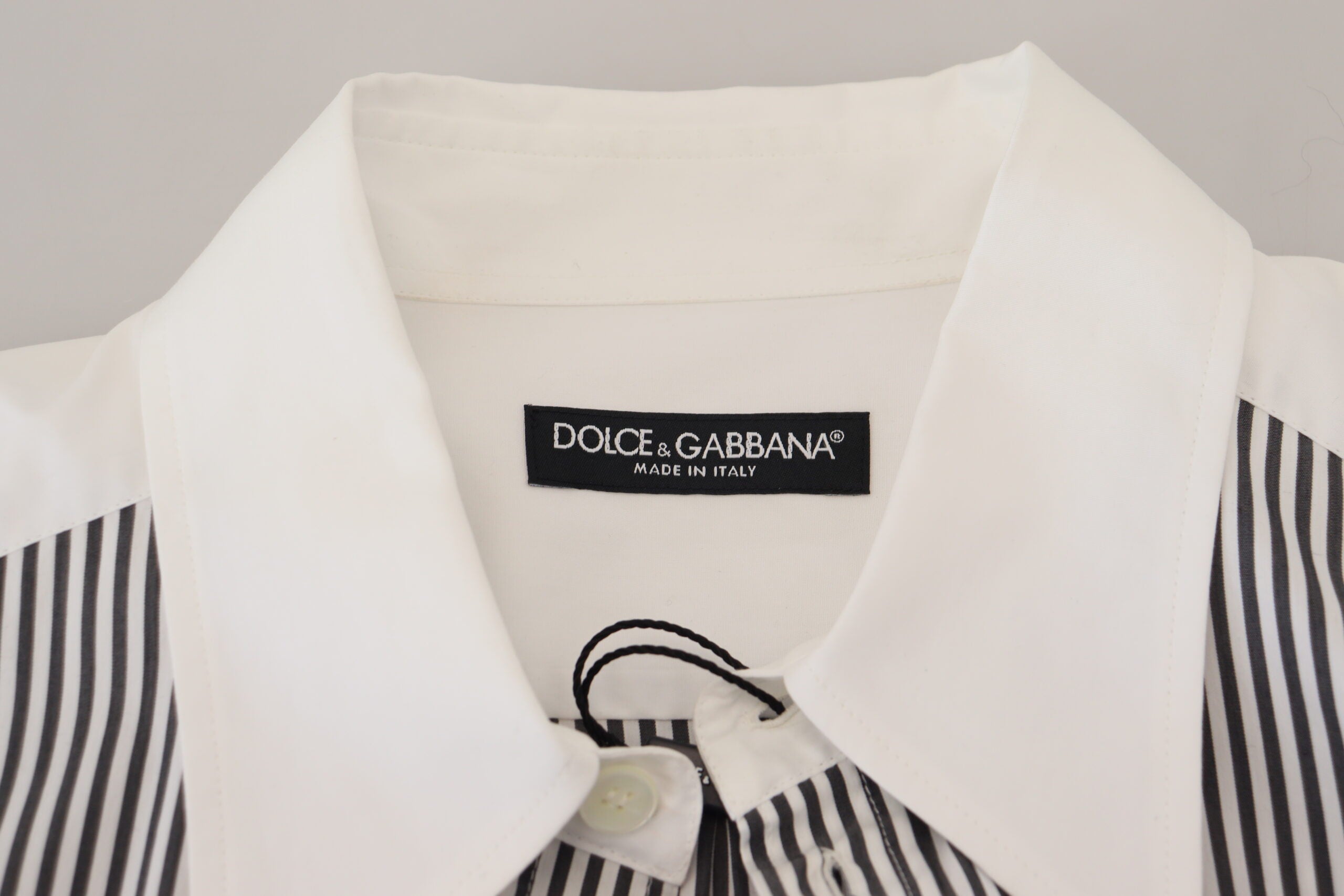Black White Striped Printed Casual Cotton Shirt - ventzia