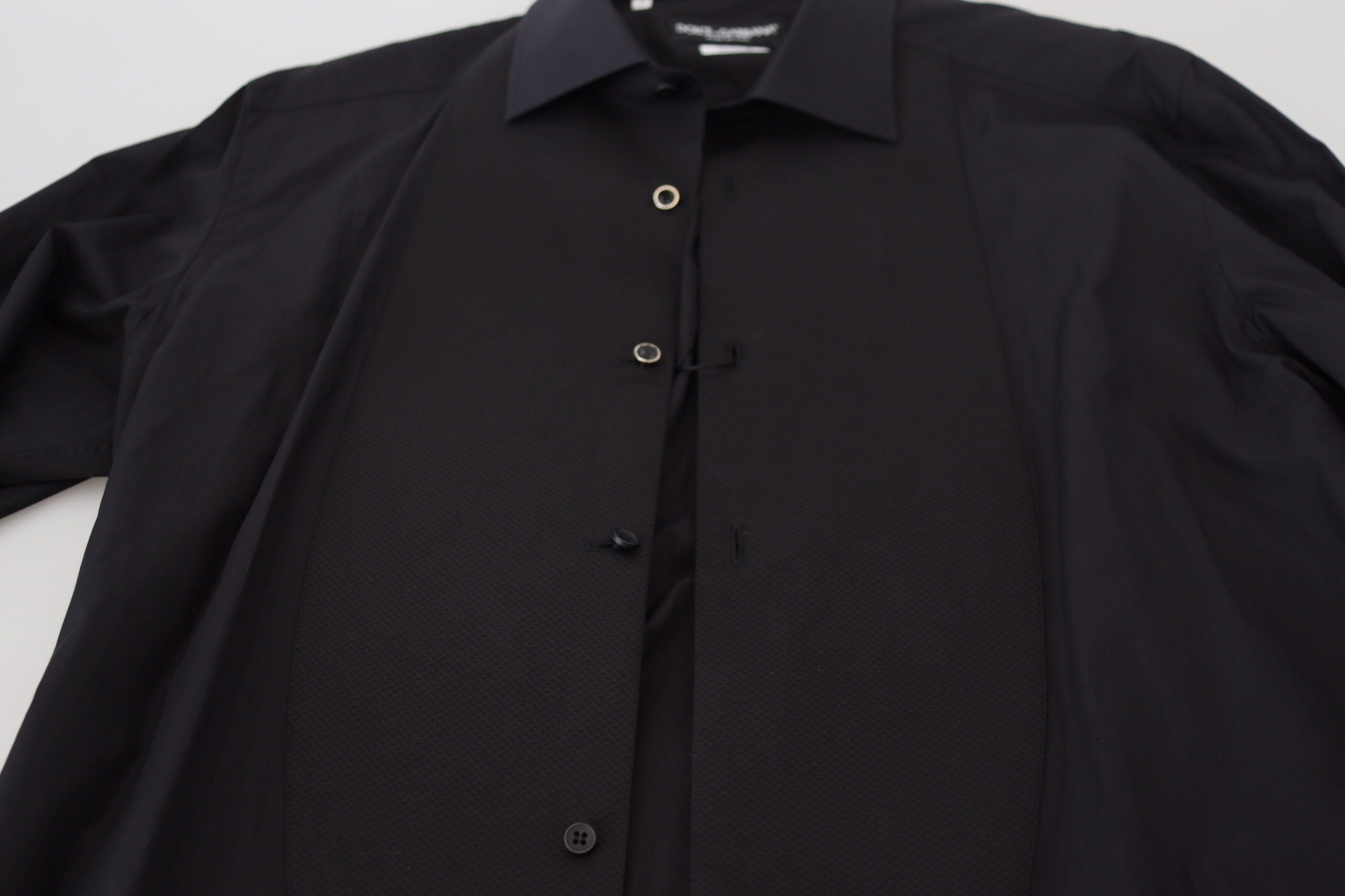Black GOLD Cotton Collared Long Sleeve Shirt - ventzia