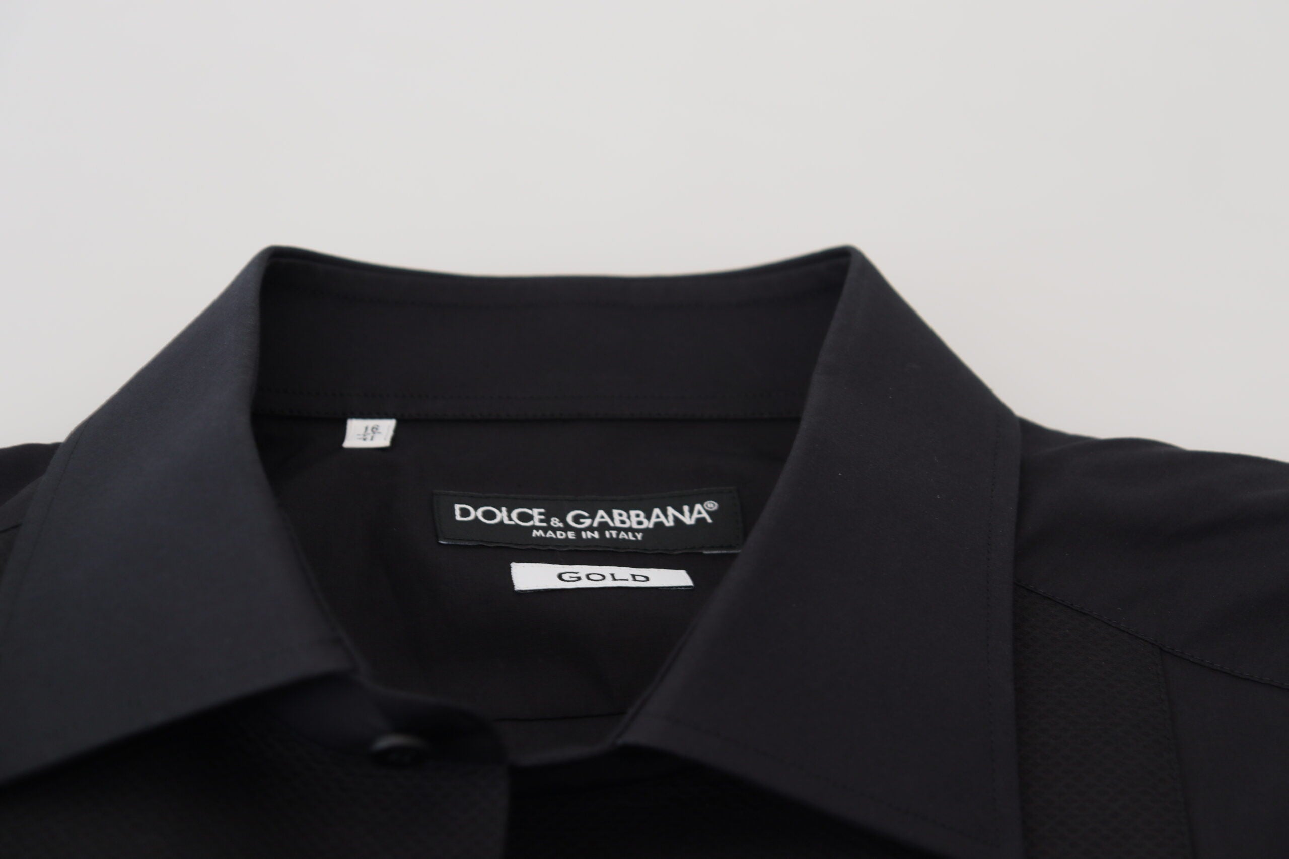 Black GOLD Cotton Collared Long Sleeve Shirt - ventzia