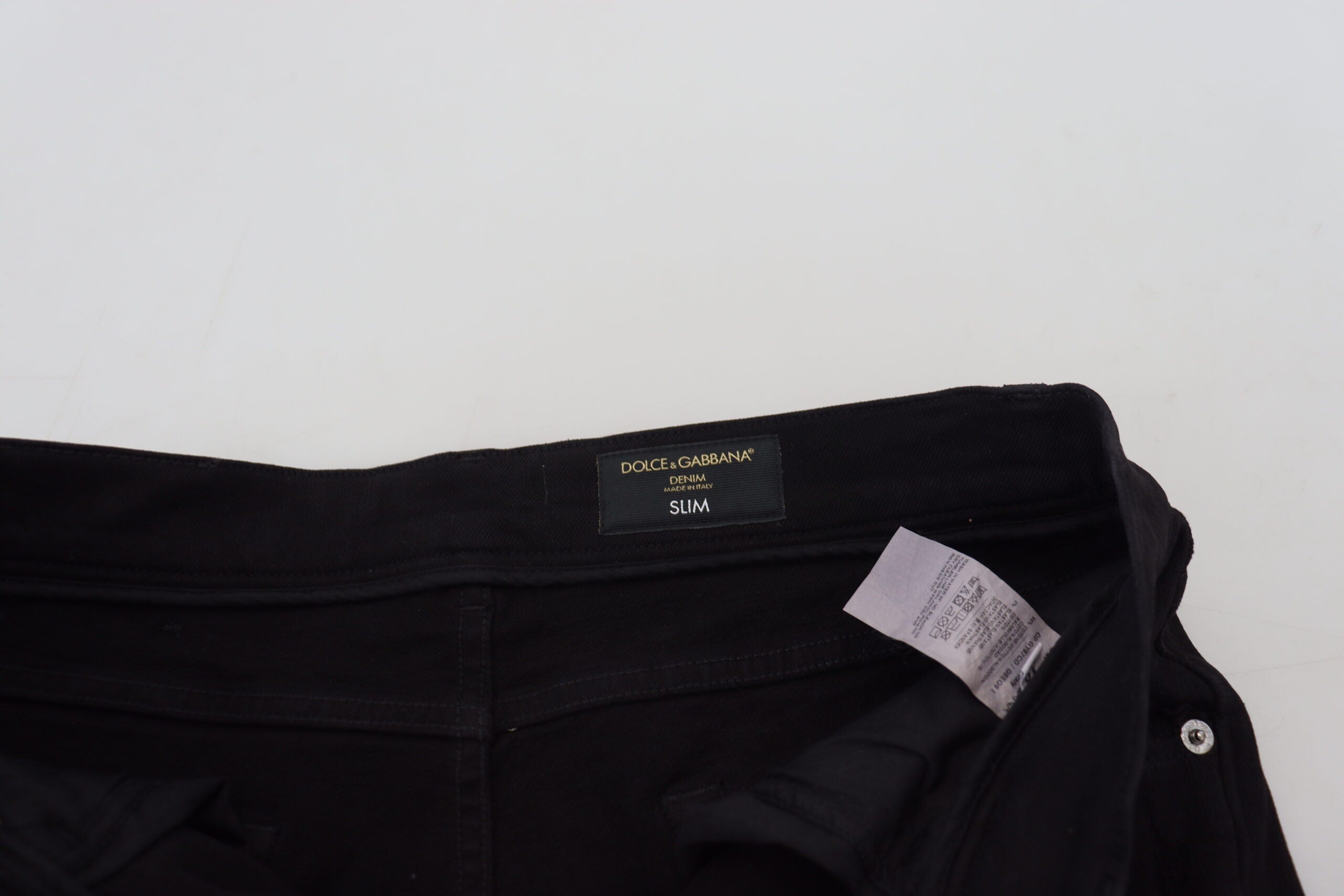 Black Slim Fit Tattered Denim Cotton Jeans - ventzia
