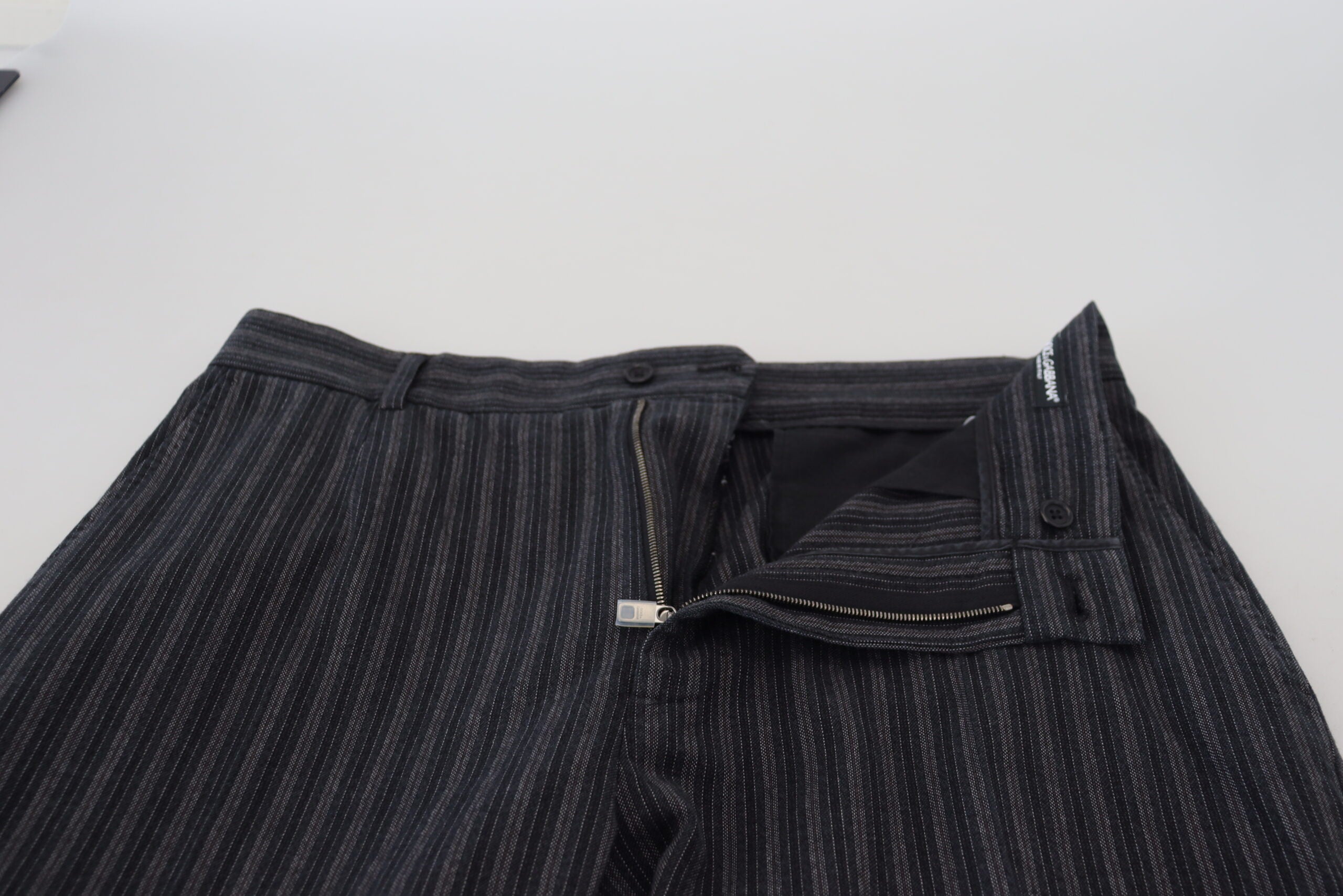 Dark Gray Stripes Chino Dress Pants - ventzia